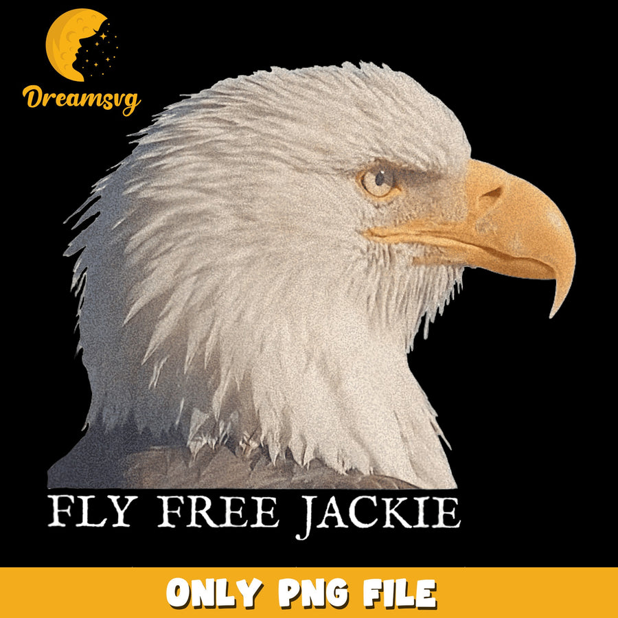 Fly Free Jackie Bald Eagle PNG, Patriotic Memorial Design, USA PNG