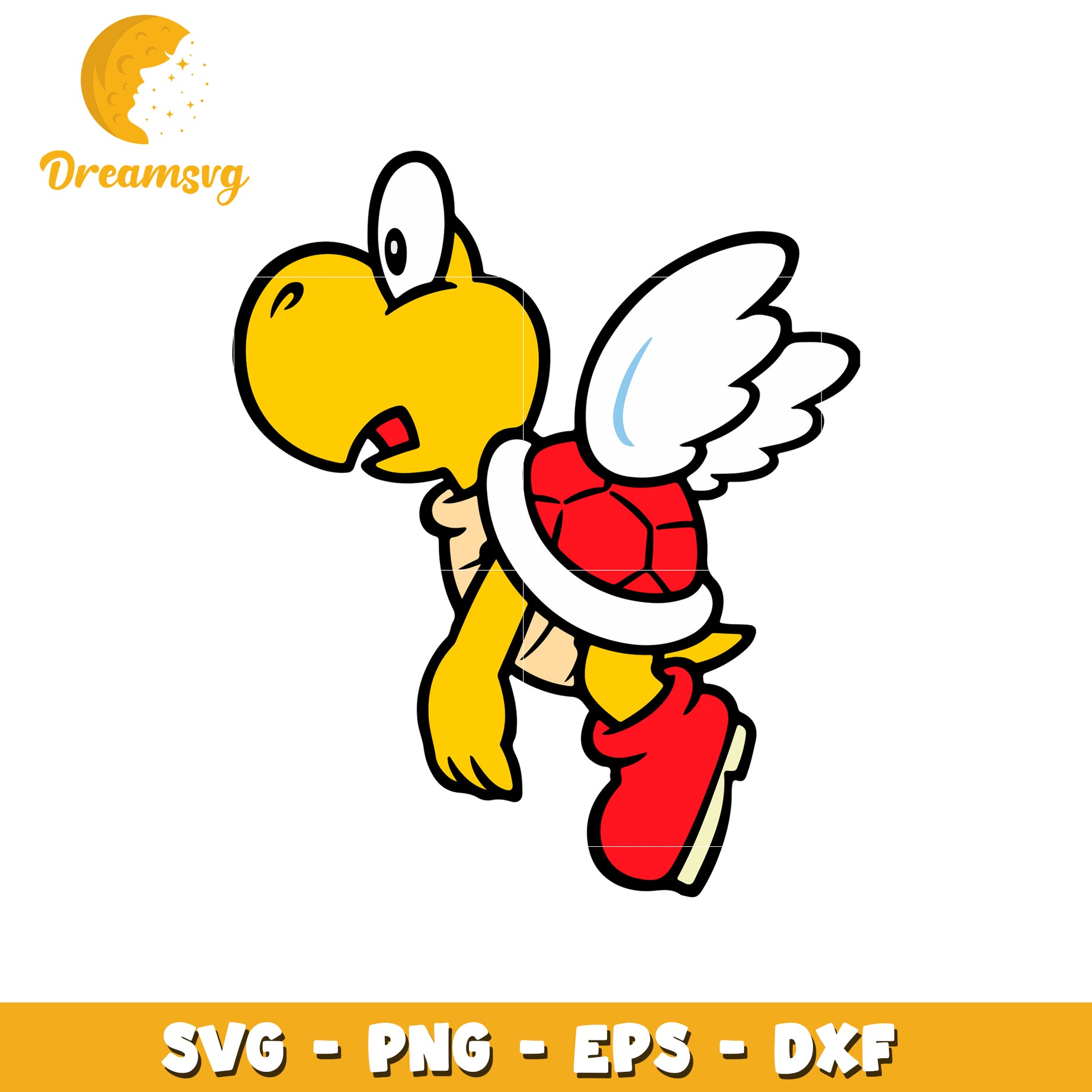 Flying Koopa Paratroopa SVG PNG EPS DXF