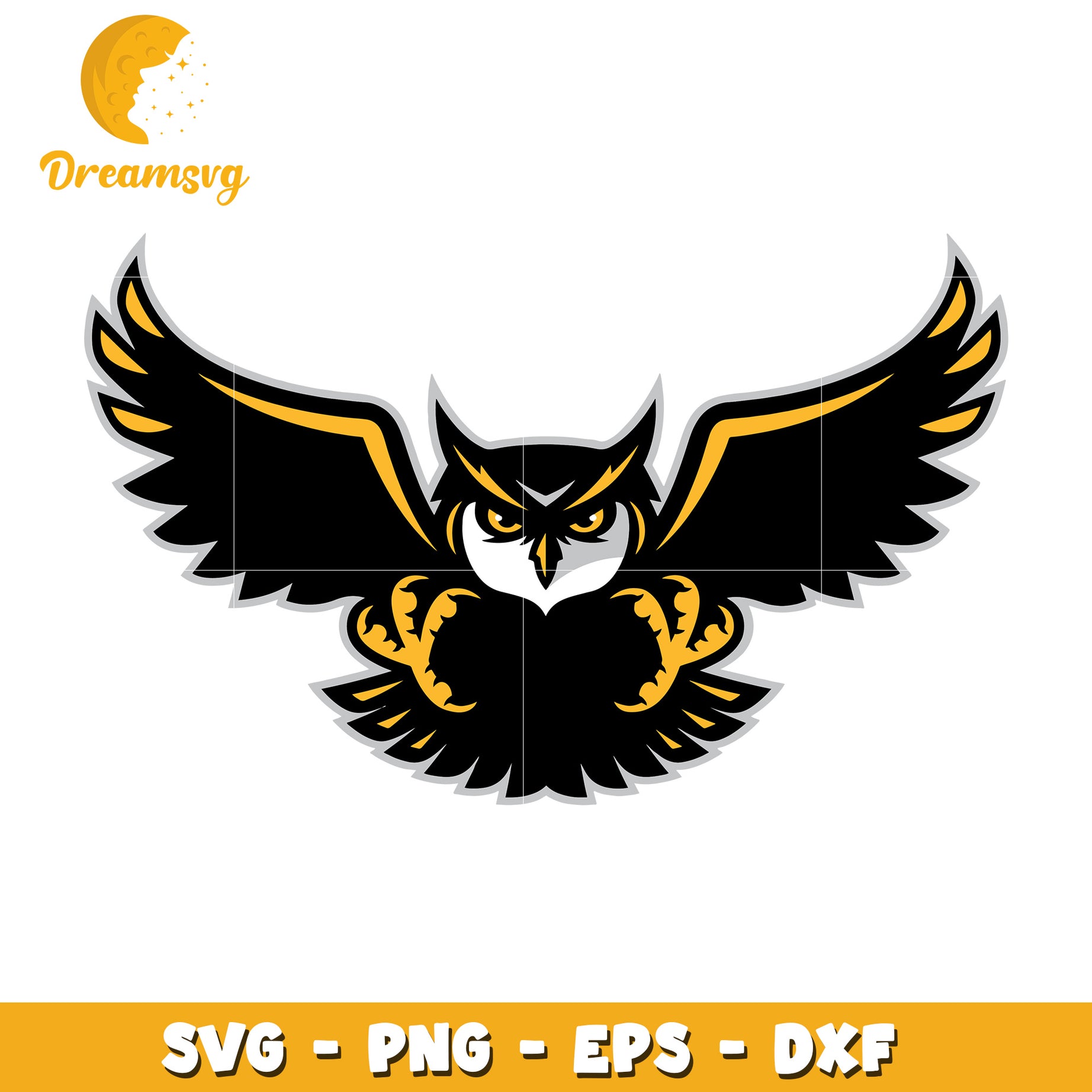 Flying Owl SVG PNG EPS DXF Files