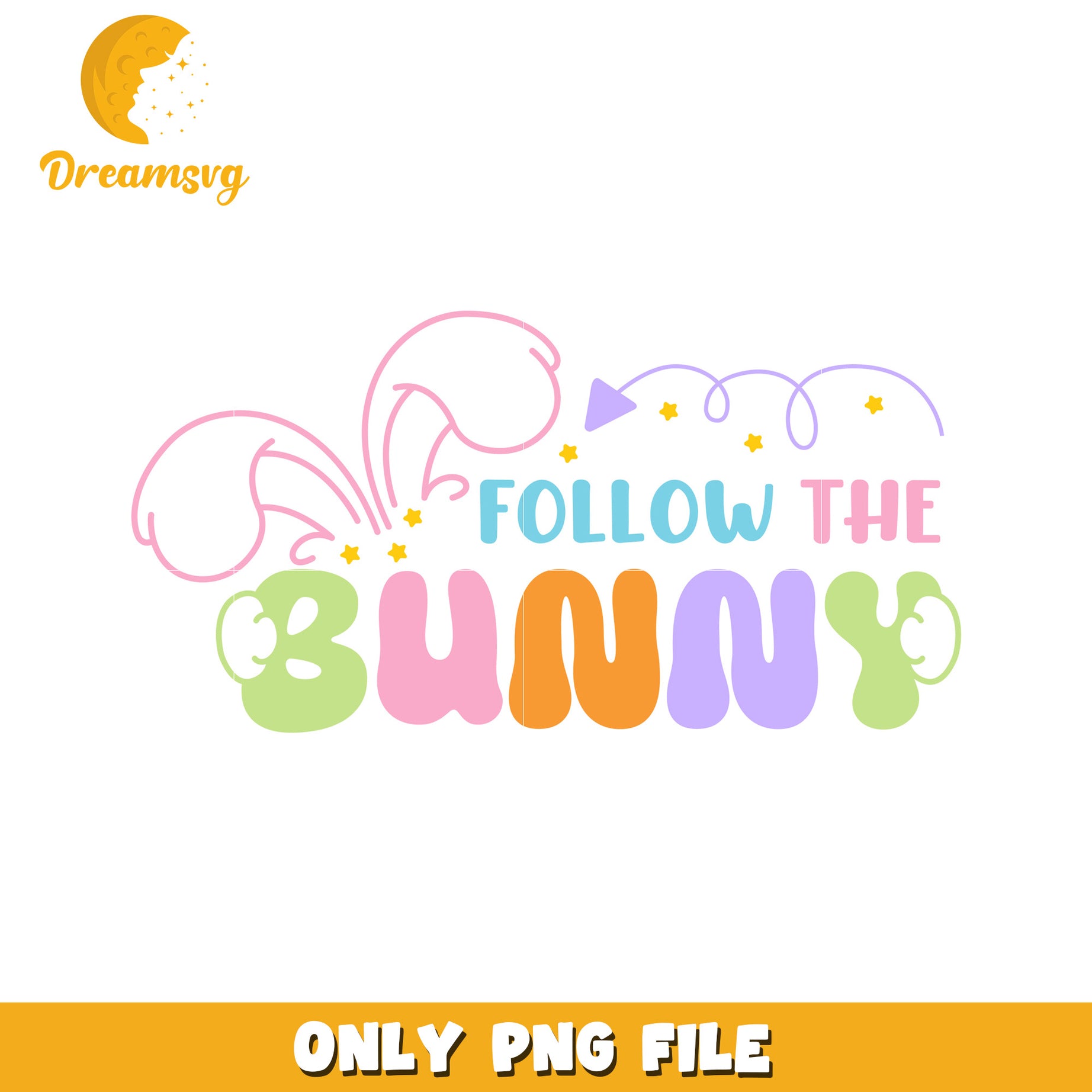 Follow the Bunny Easter PNG Design