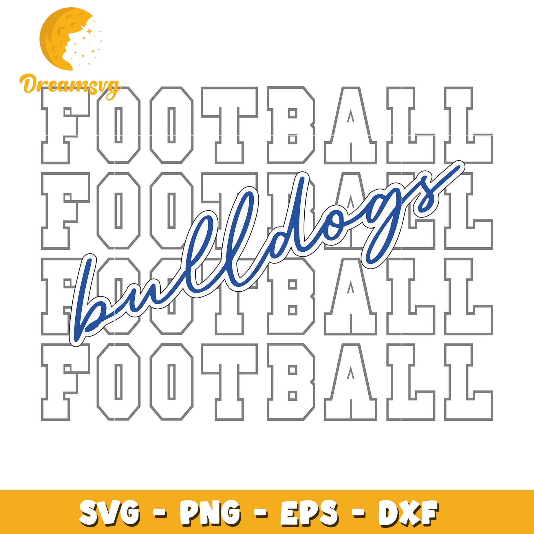 Football Bulldogs SVG PNG EPS DXF