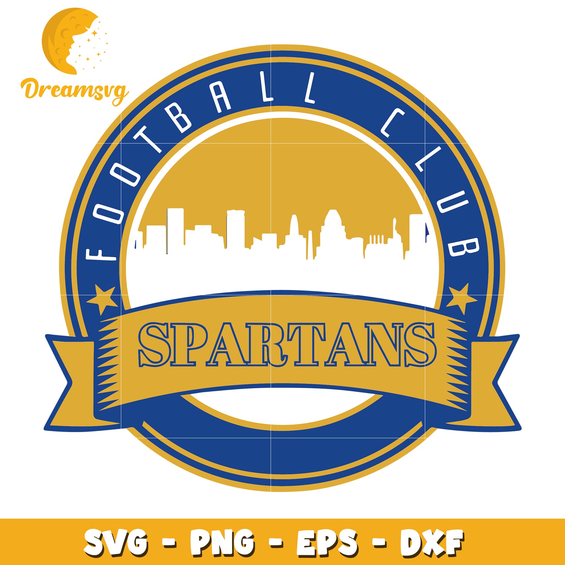 Football Club Spartans Logo SVG Design for Sports Teams