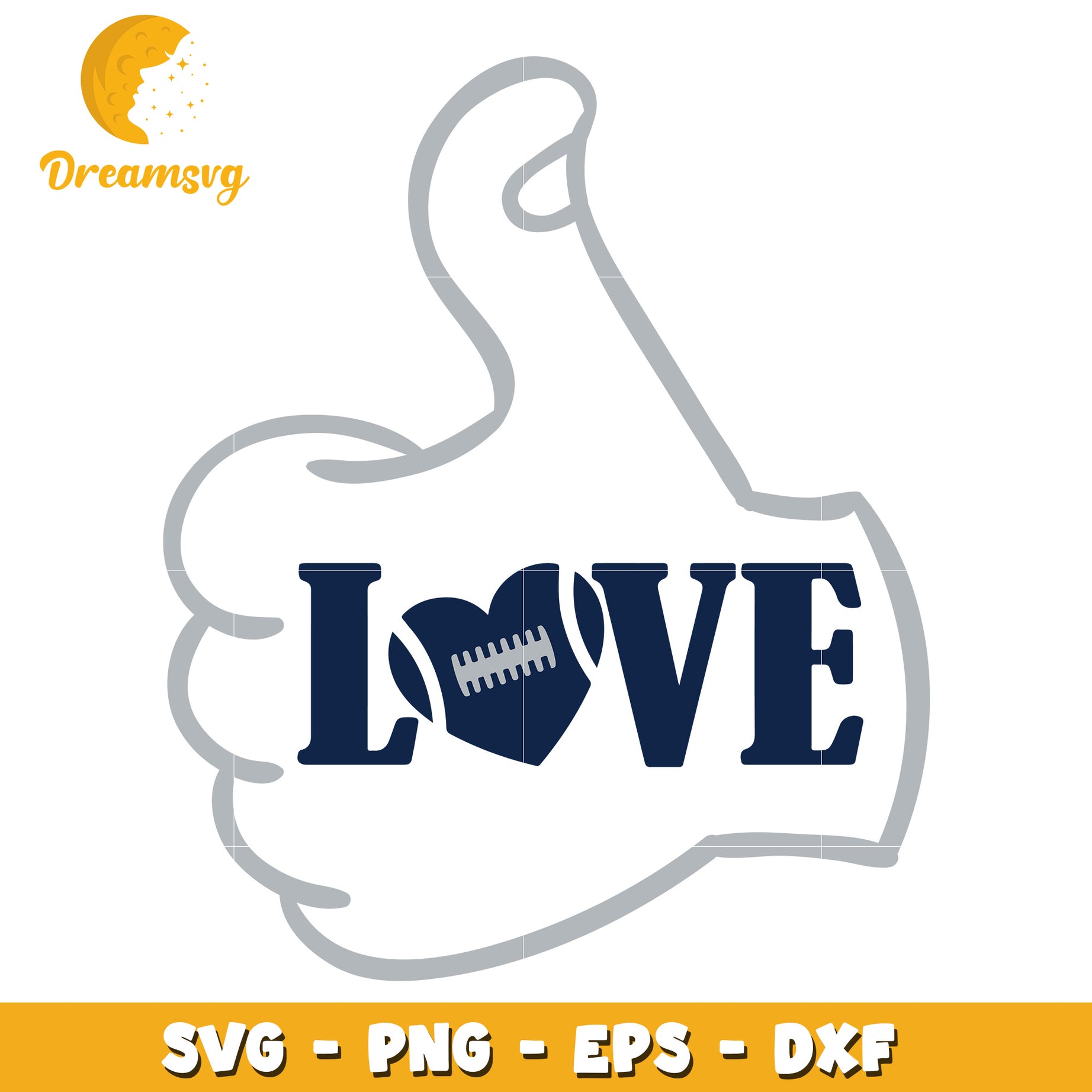 Football Heart Love SVG Design for Sports Fans and Crafters