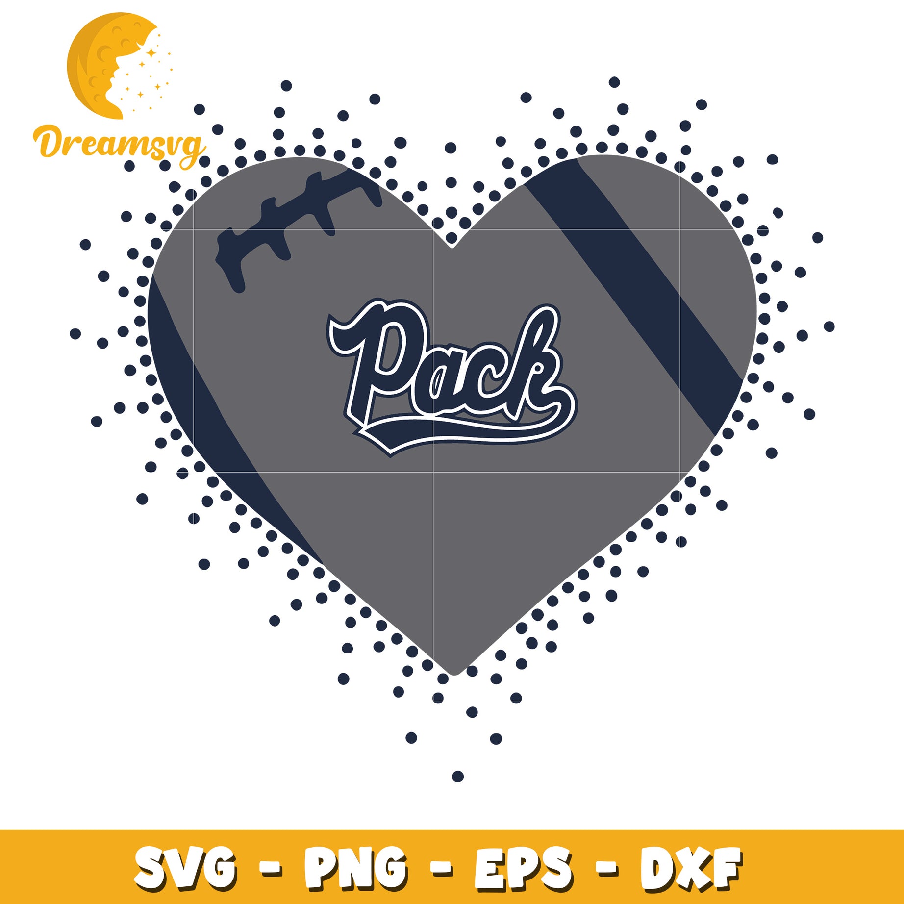 Football Heart Pack SVG PNG EPS DXF