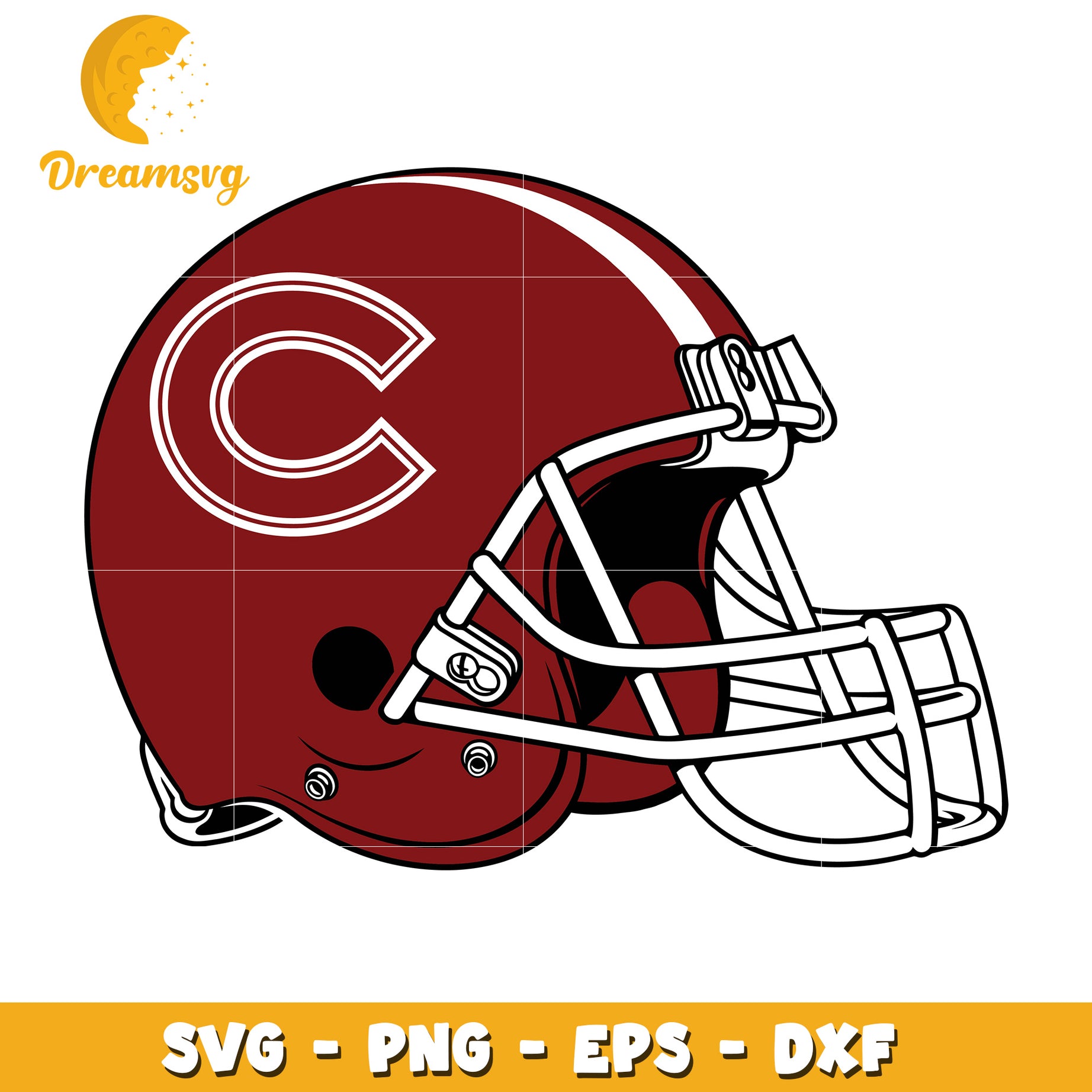 Football Helmet SVG Cut File PNG EPS DXF