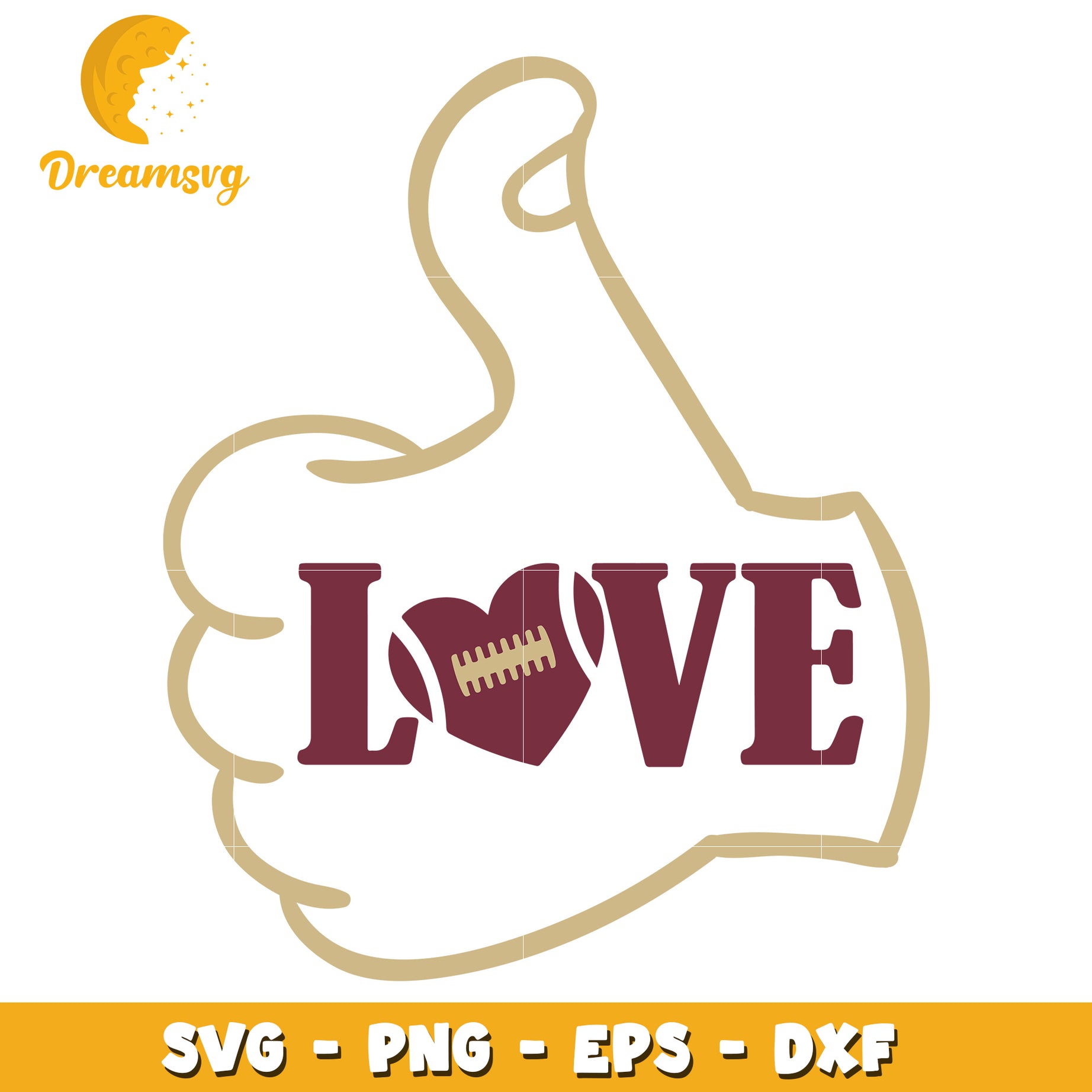 Football Love SVG Cut File