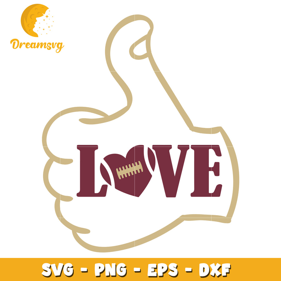 Football Love SVG Cut File