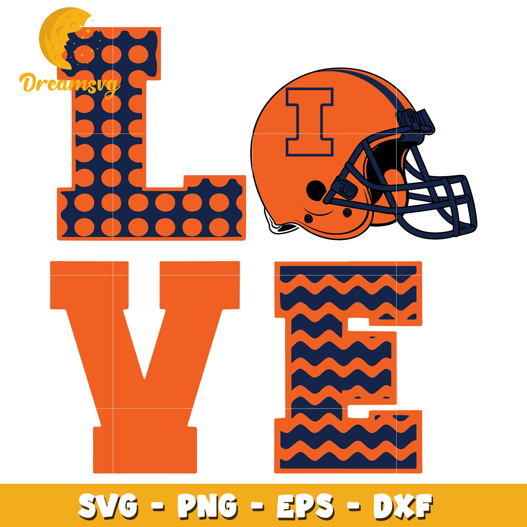 Football Love SVG Cut File PNG EPS DXF