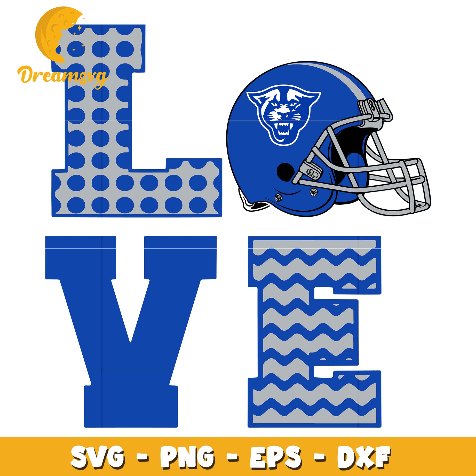 Football Love SVG Design with Helmet and Fun Patterns