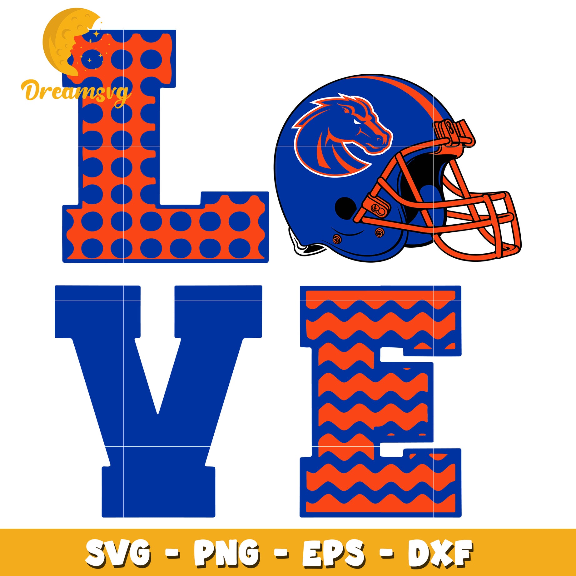 Football Love SVG PNG EPS DXF Cut File