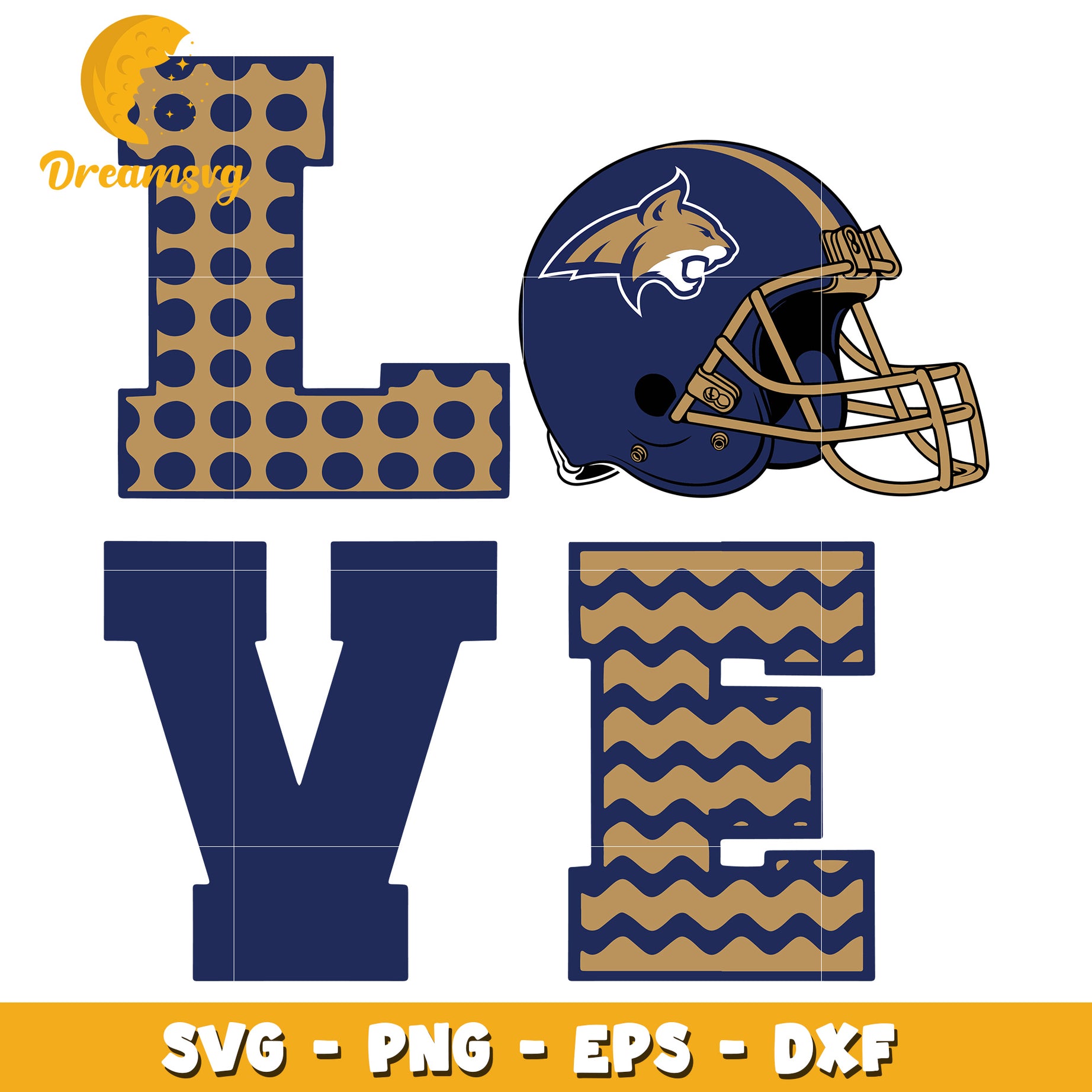 Football Love SVG PNG EPS DXF Cut File