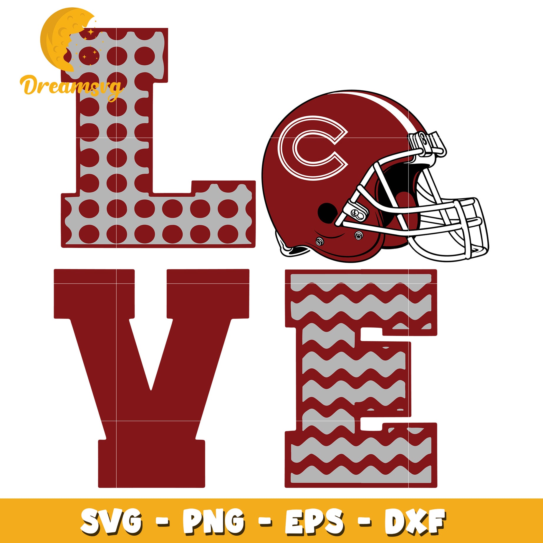 Football Love SVG PNG EPS DXF Cut Files