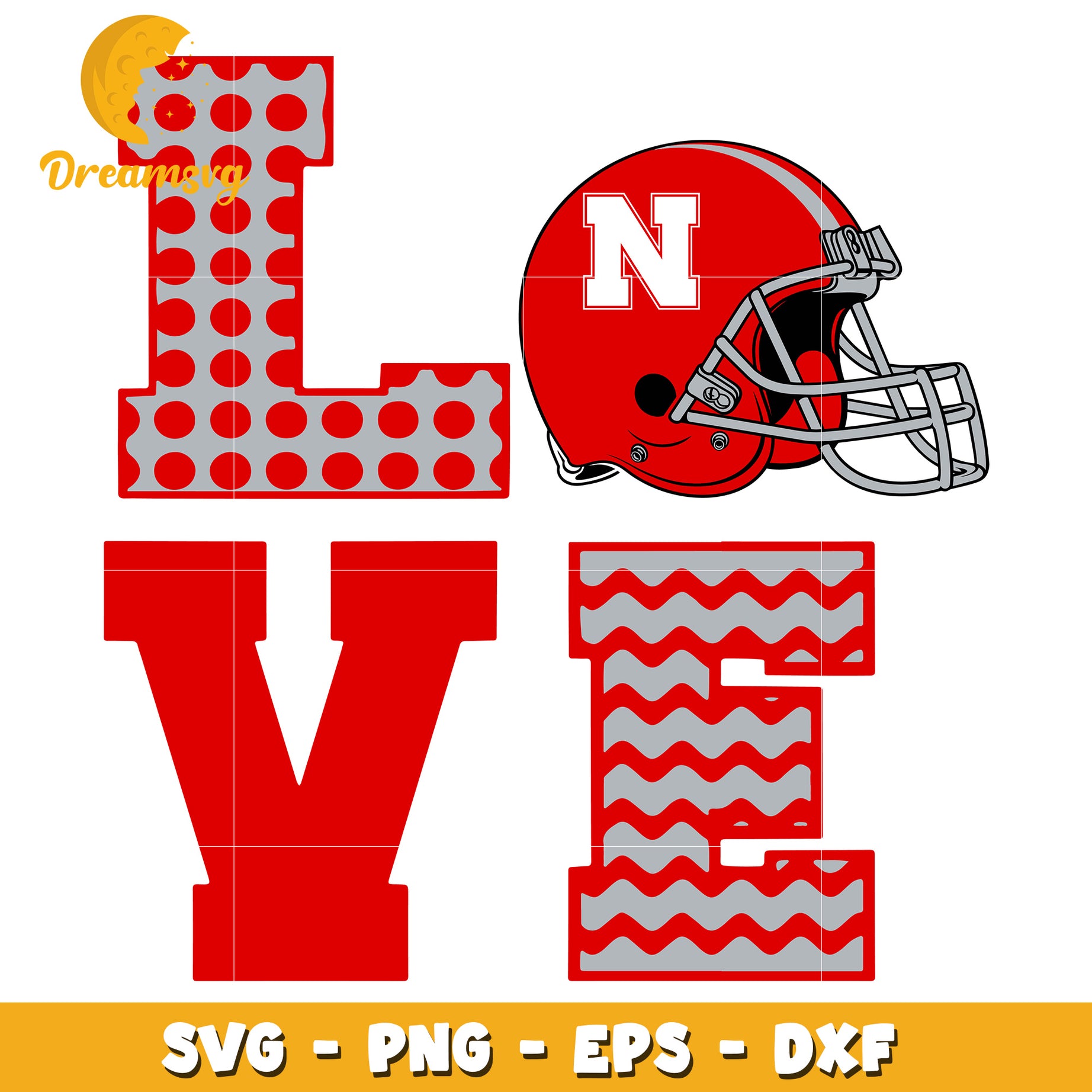 Football Love SVG PNG EPS DXF Cut Files