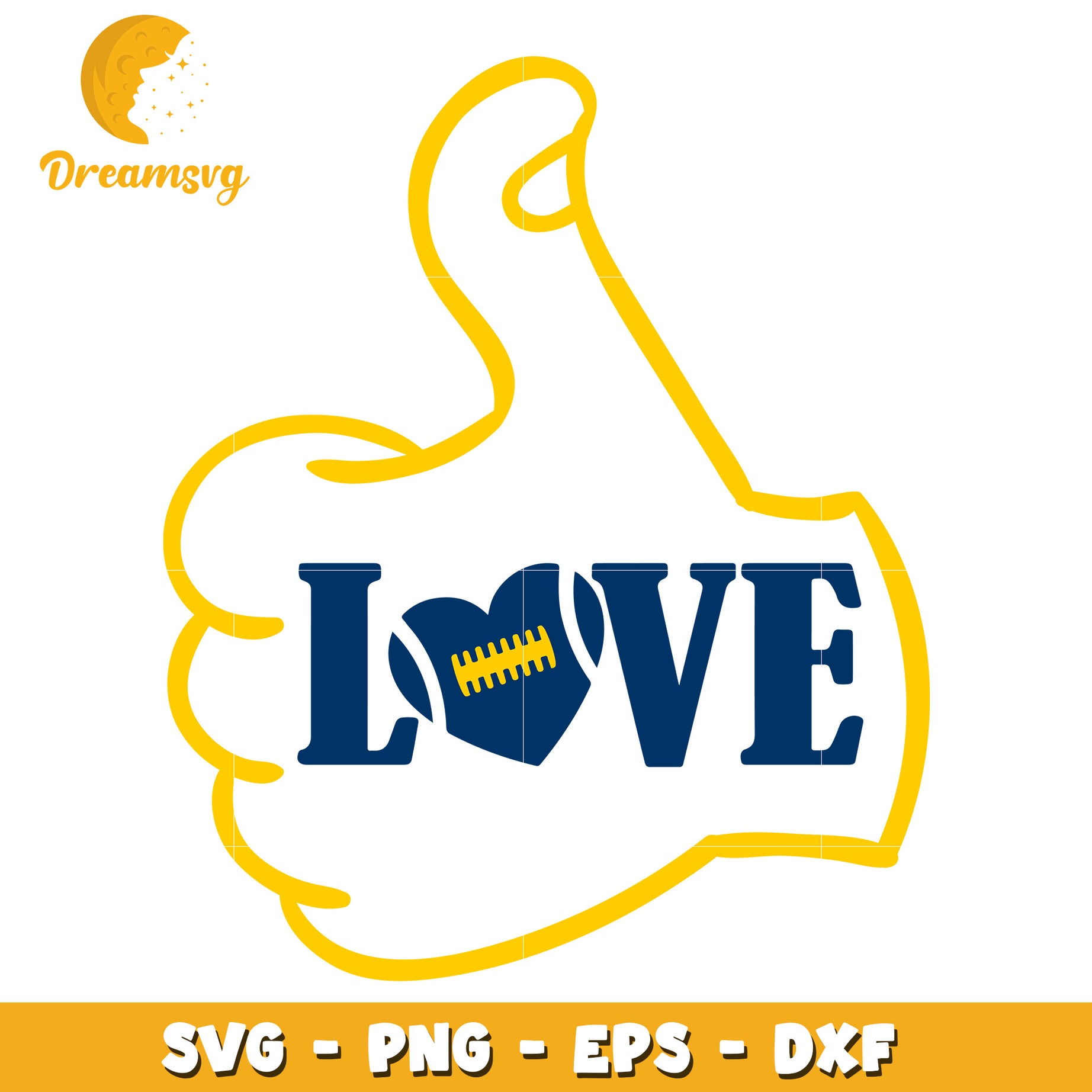 Football Love Thumbs Up SVG Cut File