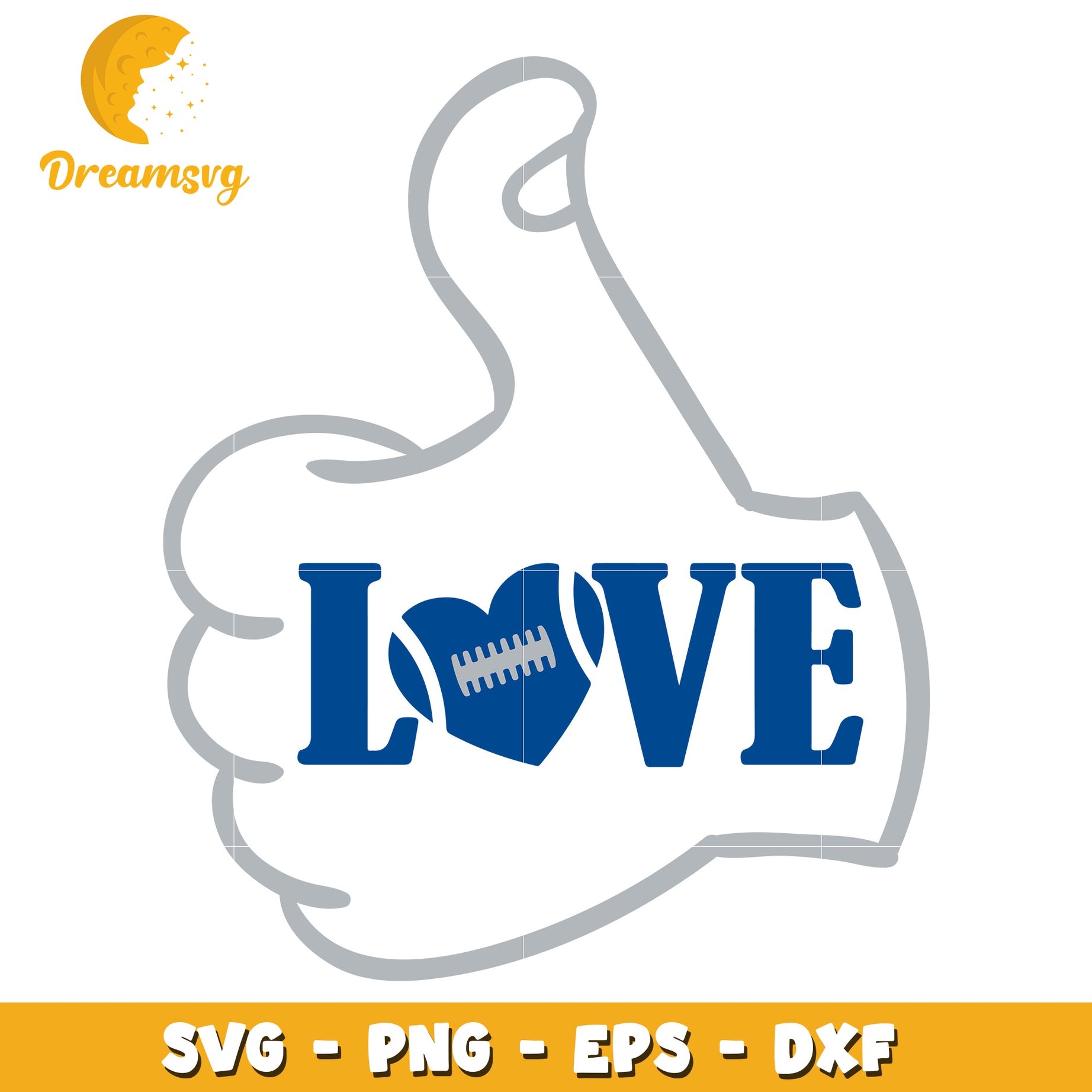 Football Love Thumbs Up SVG PNG EPS DXF