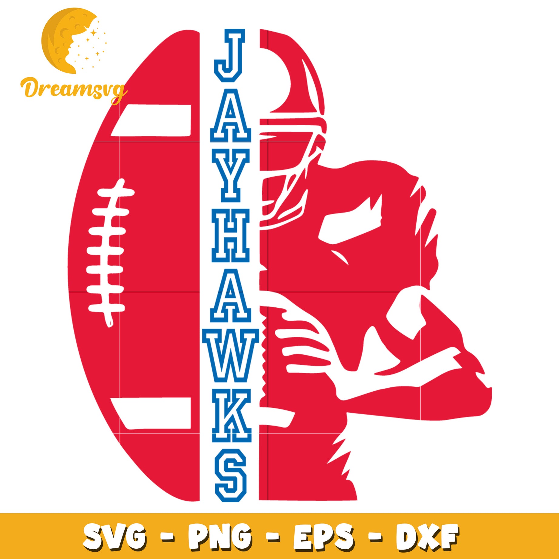 Football Player Jayhawks SVG Cut File