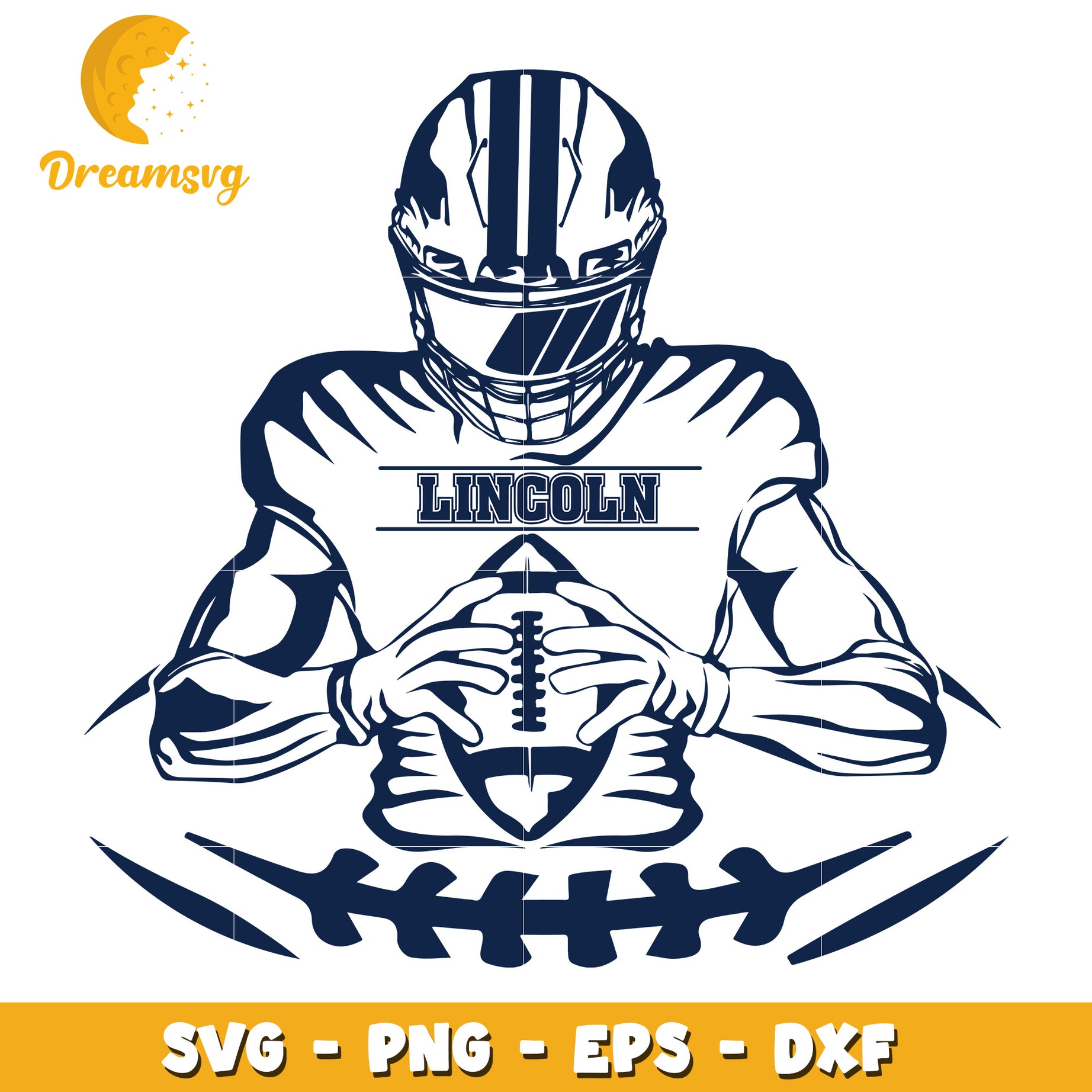 Football Player SVG Cut File Lincoln