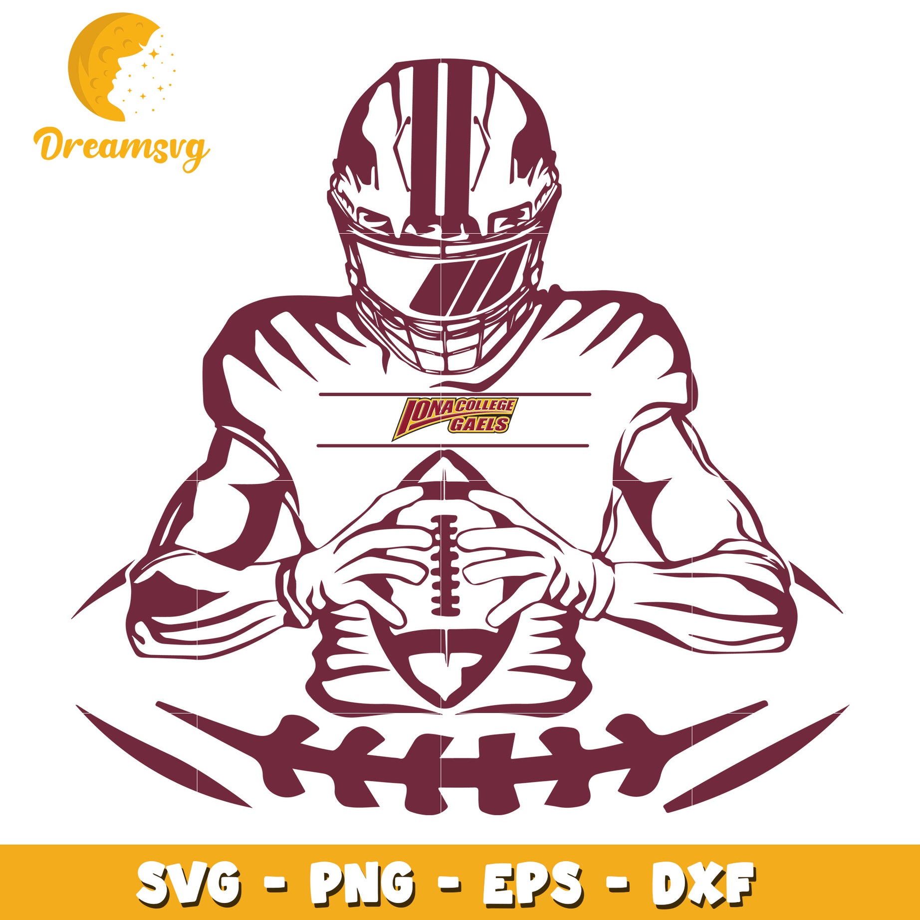 Football Player SVG Cut File PNG EPS DXF