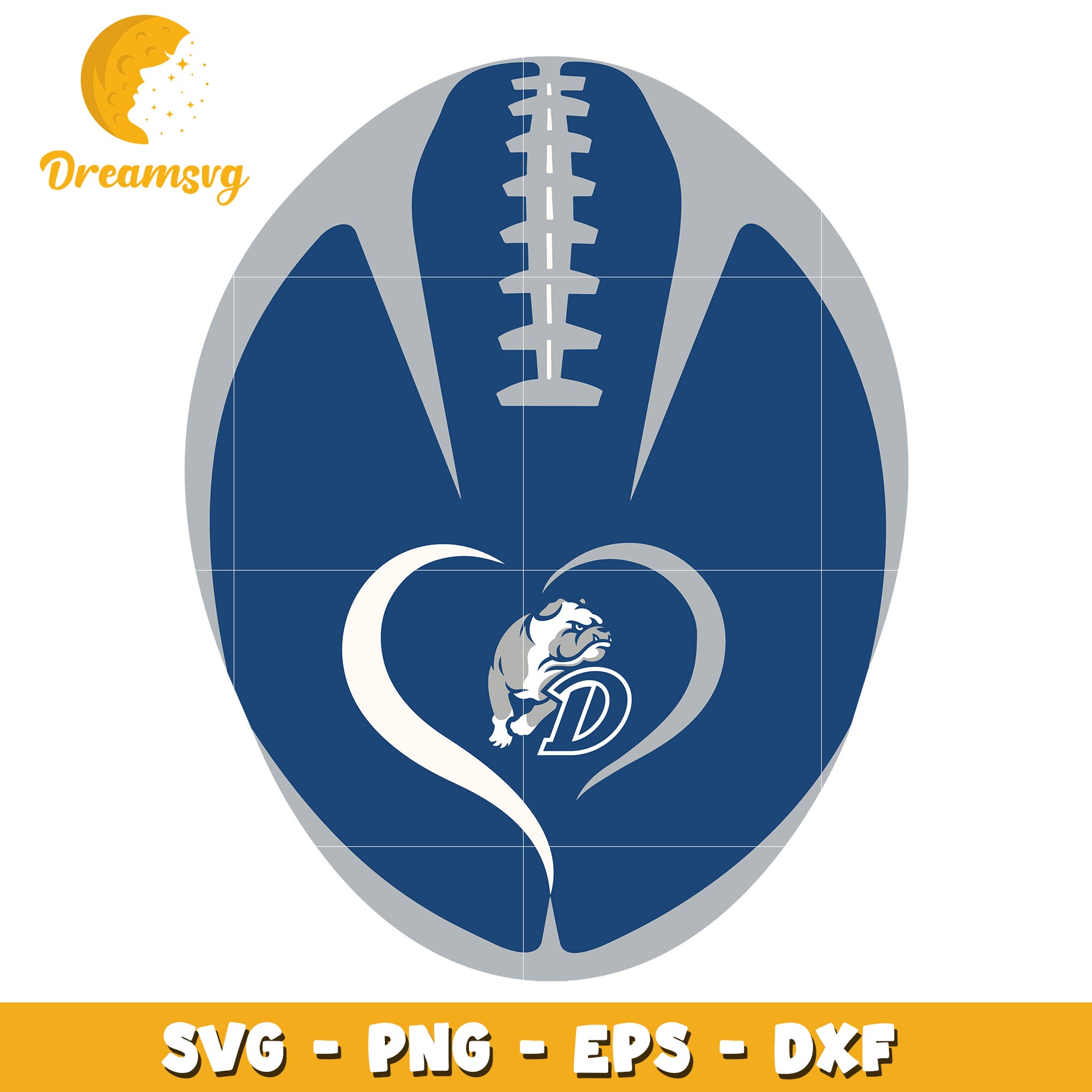 Football SVG Cut File Bulldog Design