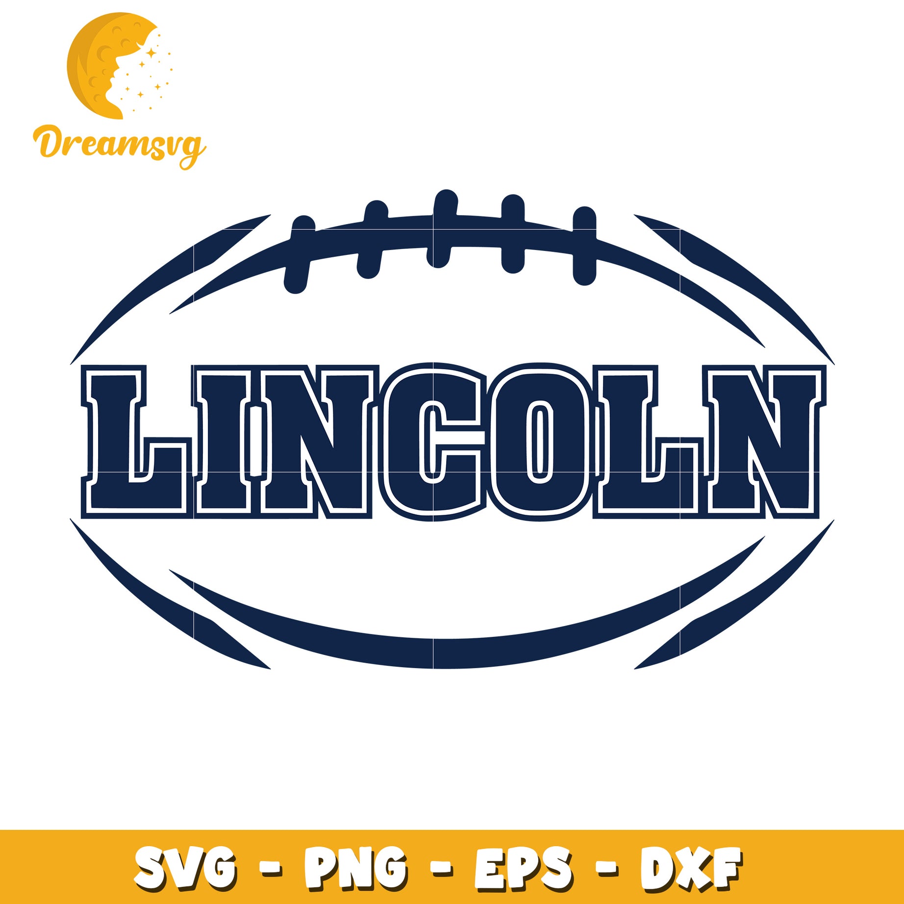 Football SVG Design Featuring Lincoln in Bold Style