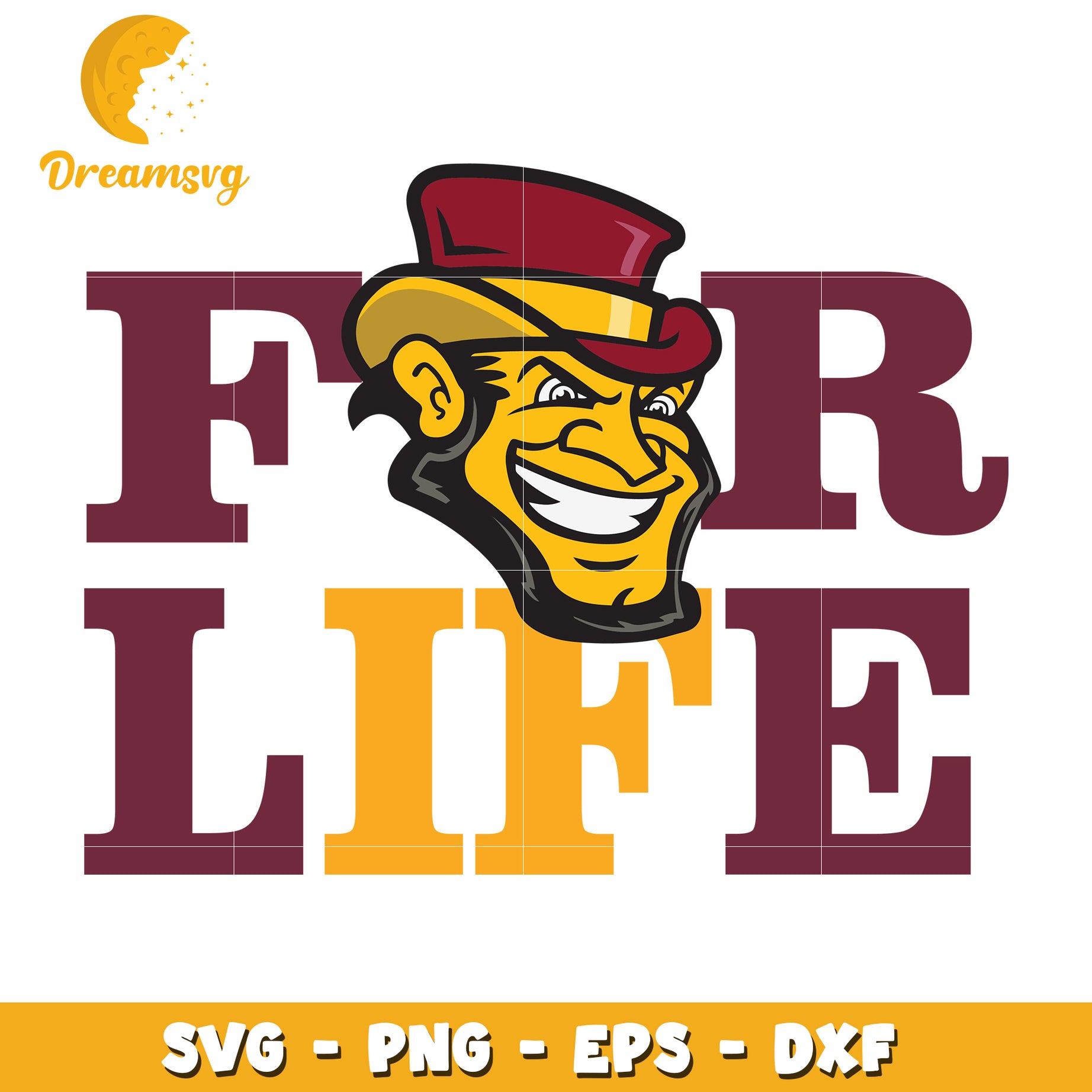 For Life SVG Cut File Mascot Design