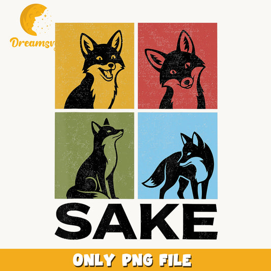 For Fox Sake Retro Grid PNG, Fox Lover Funny Quote, Animal PNG