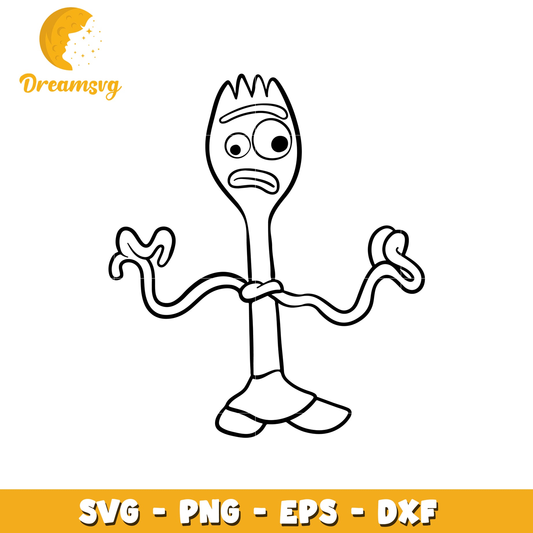 Forky SVG Cut File PNG, EPS, DXF