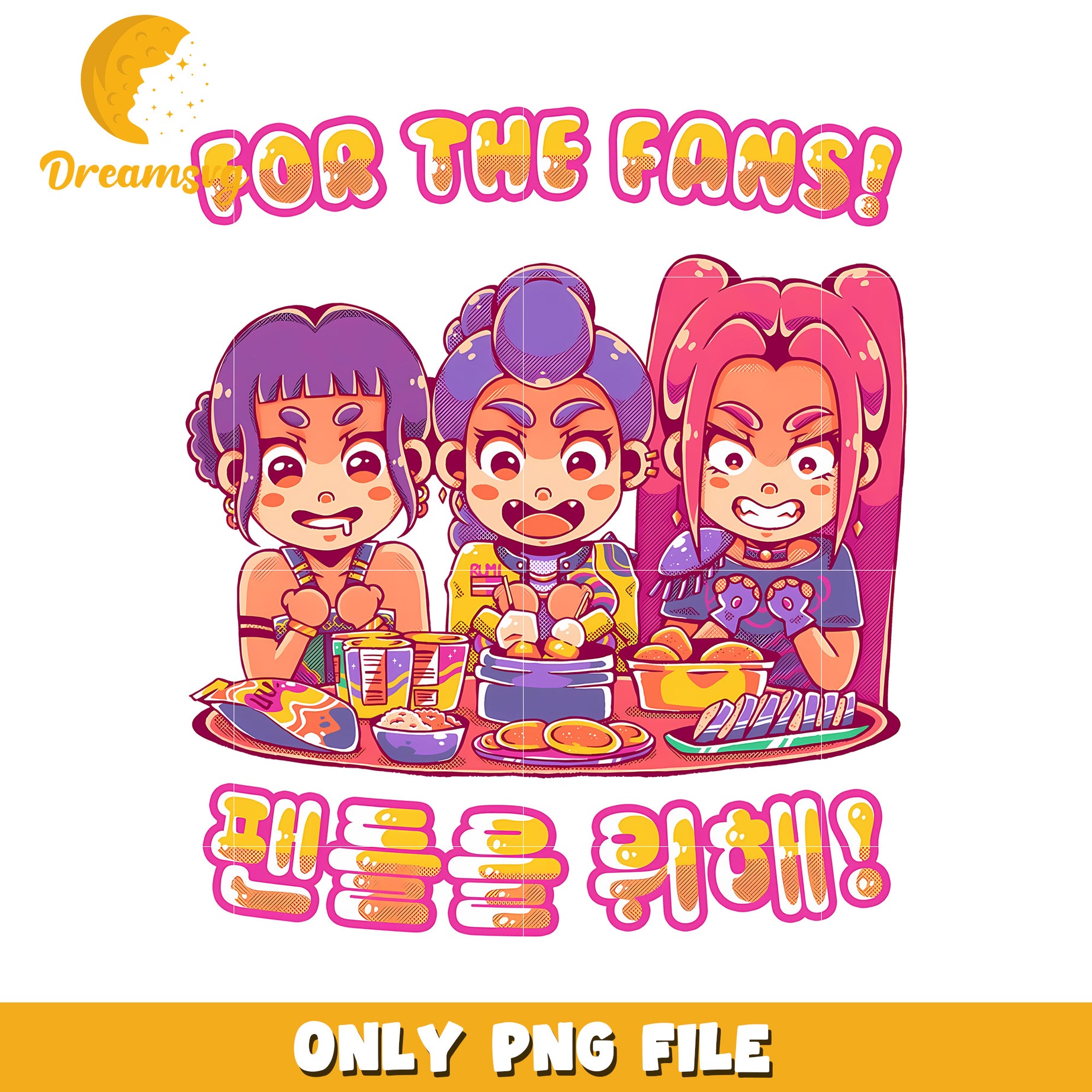 For the fans huntrix png, korean cartoons png, kpop band design png