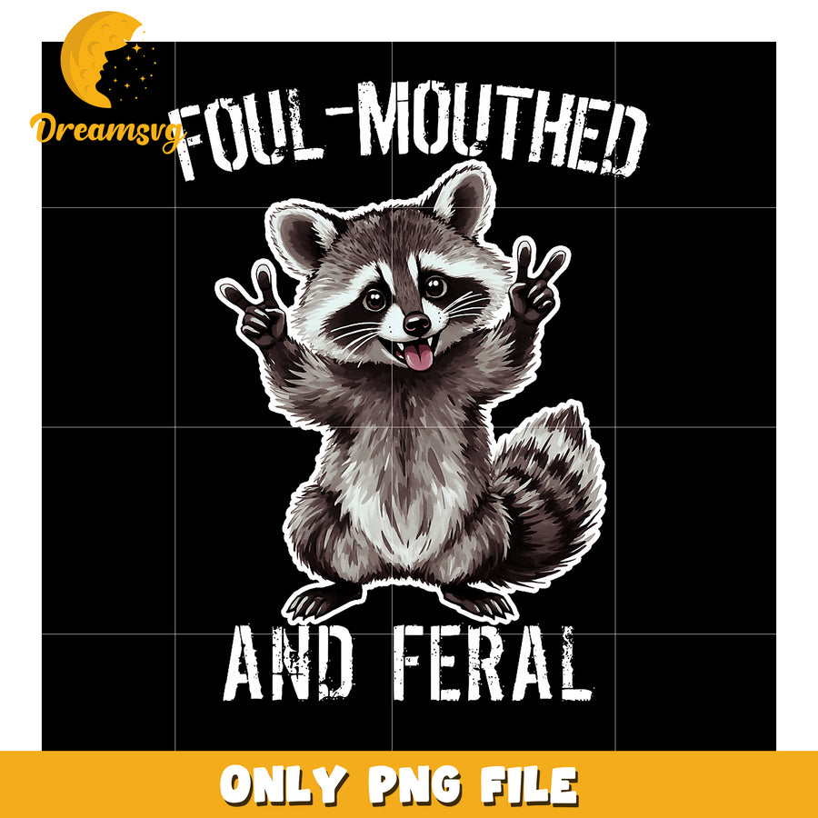 Foul-mouthed & Feral Raccoon PNG