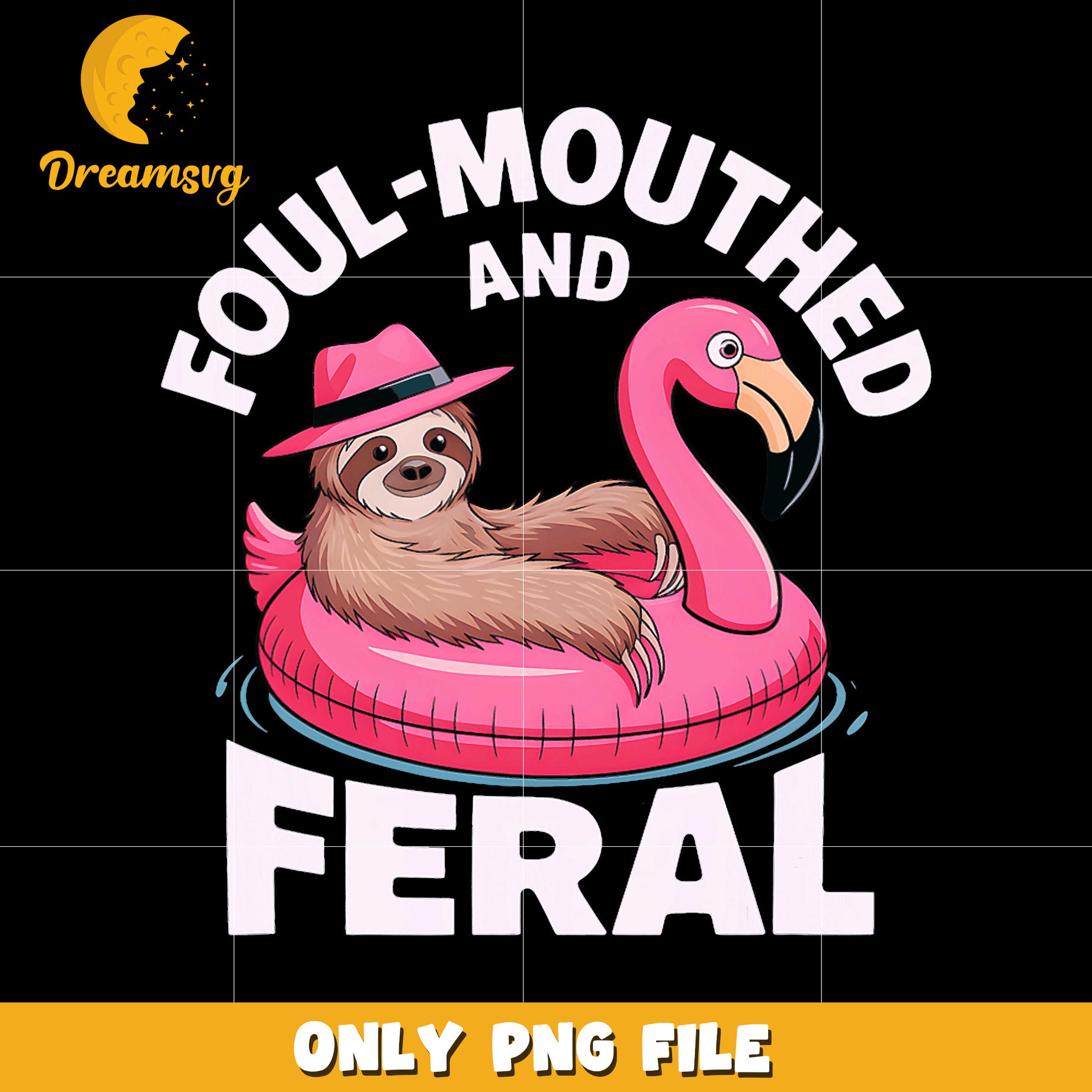 Foul mouthed and feral png, funny quote png, fral animel png
