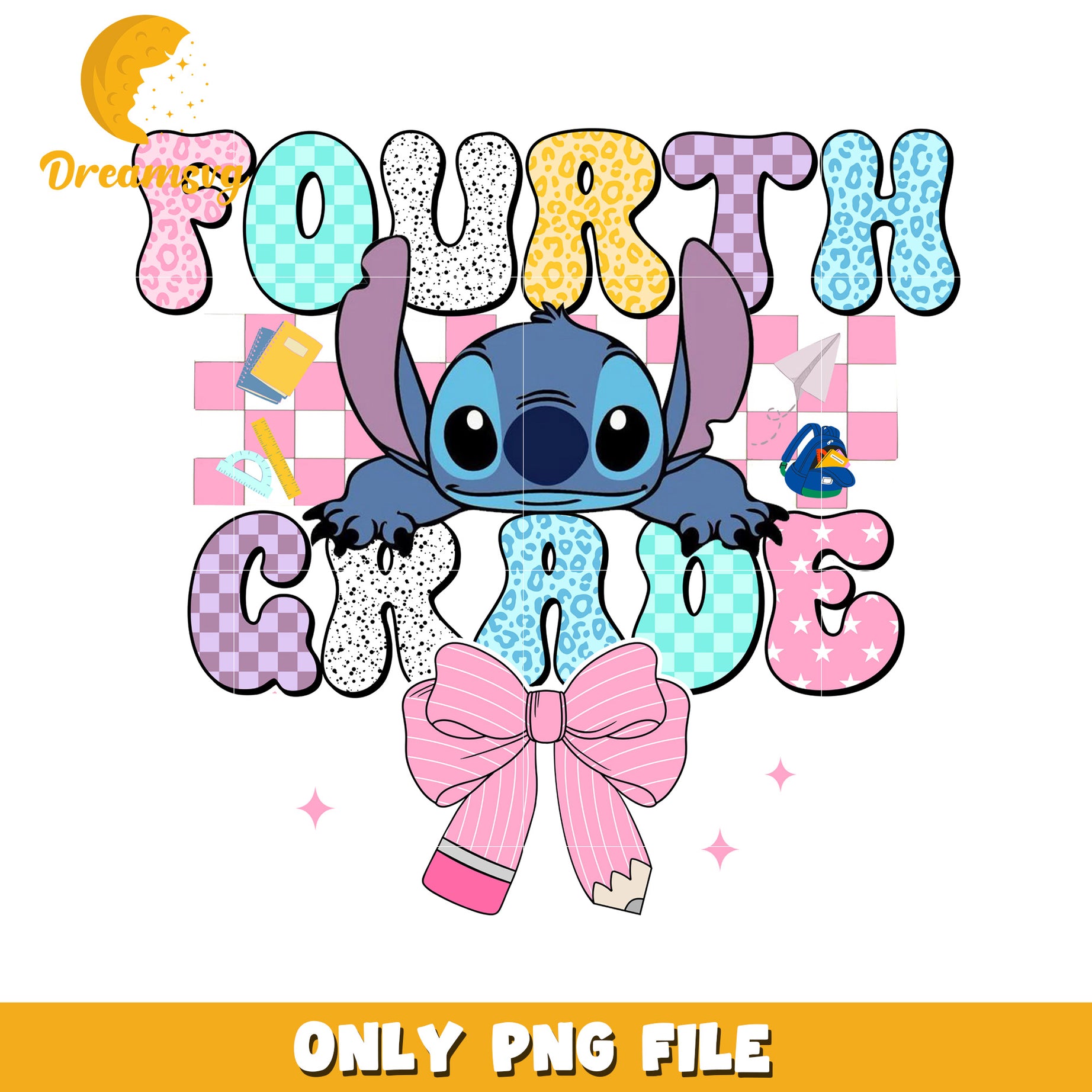 Fourth grade bowtie stitch png, lilo and stitch png, funny stitch png