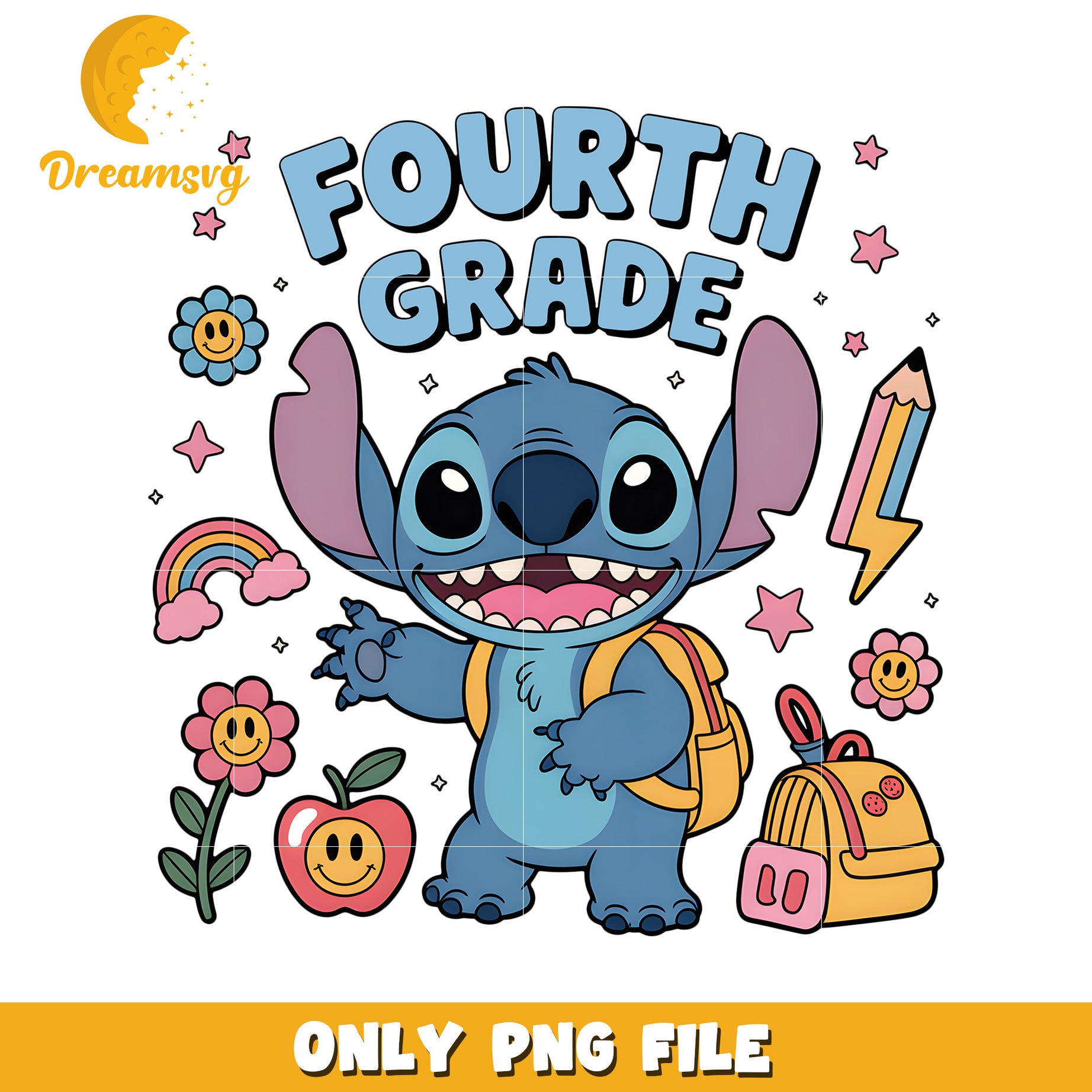 Fourth grade stitch png, stitch quotes png, halloween holiday png