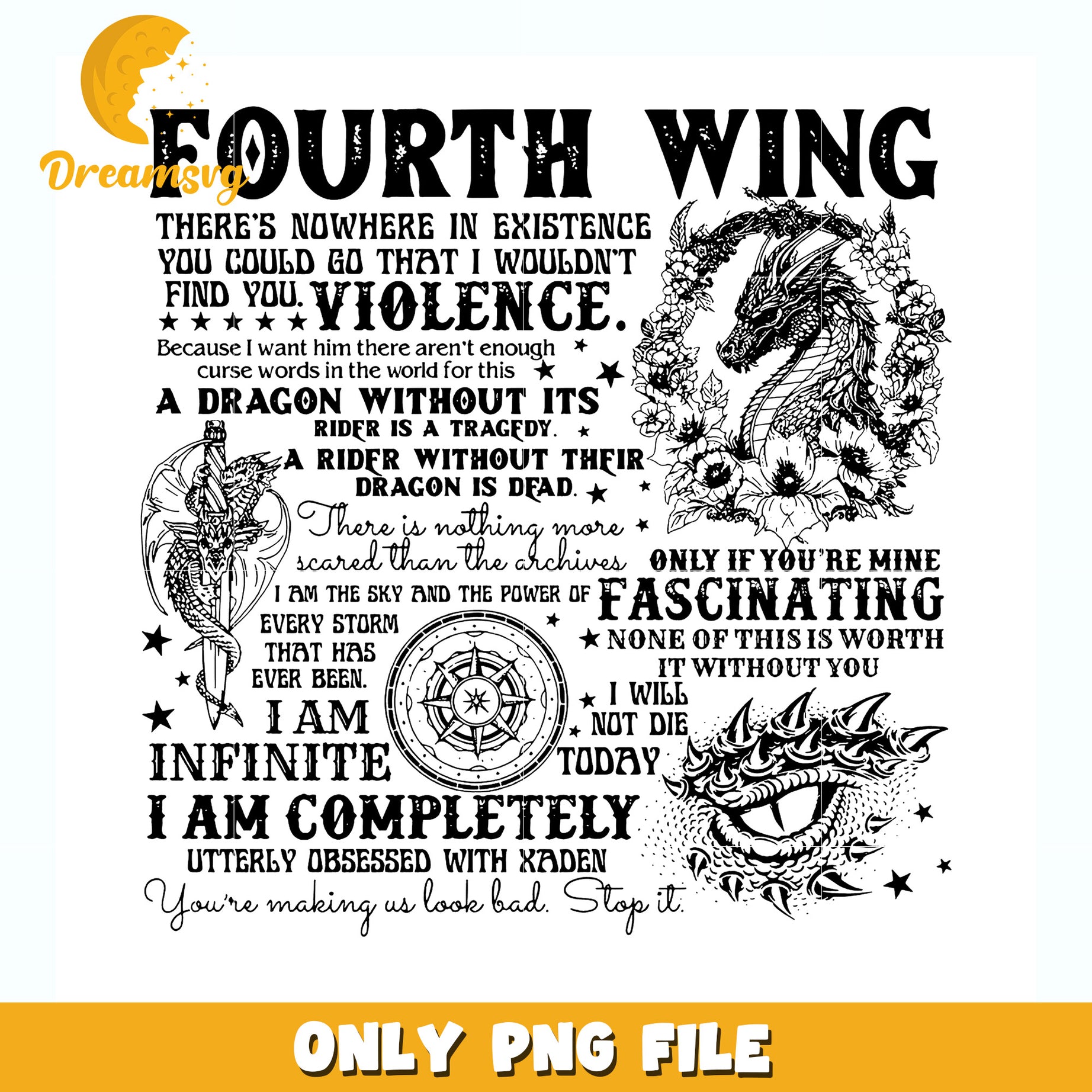 Fourth wing basgiath war college png, romantasy png, fourth wing quotes png