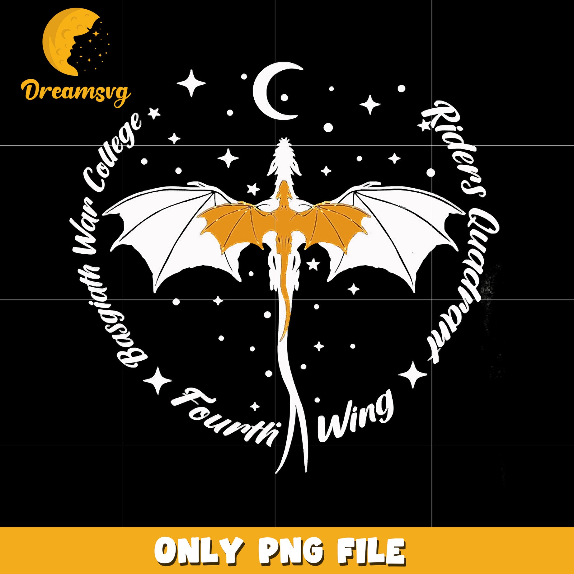 Fourth wing white and yellow dragon creative design png, basgiath war college png