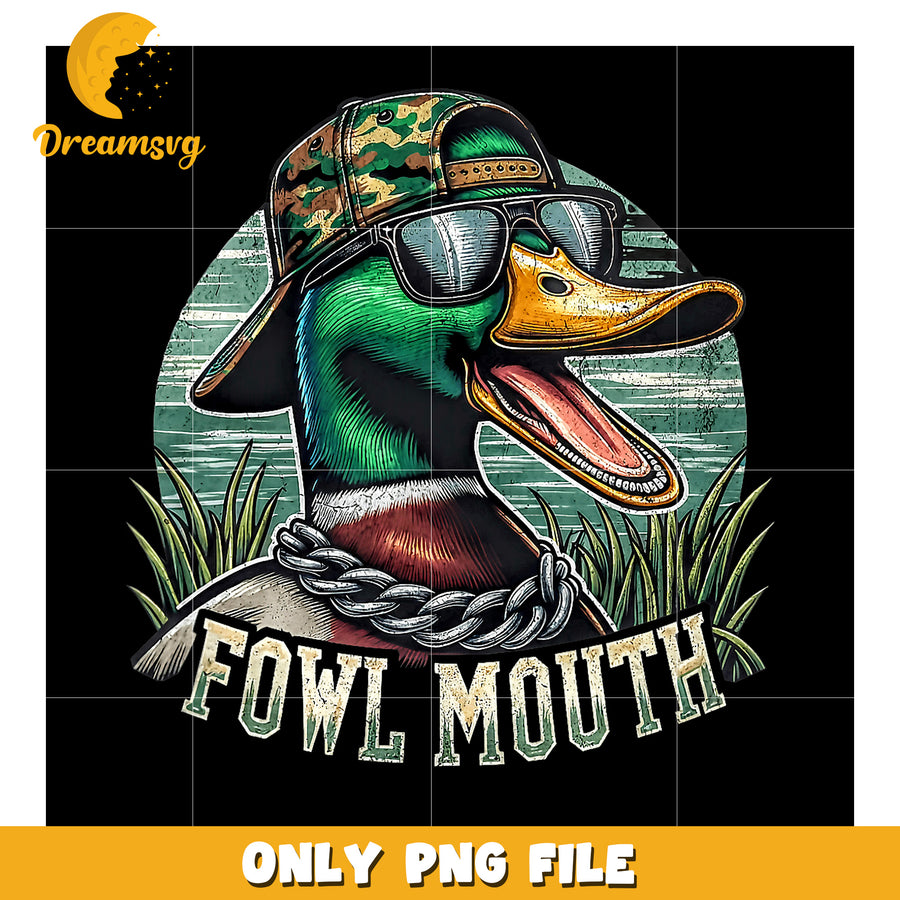 Fowl Mouth Duck PNG Design - Camo Hat