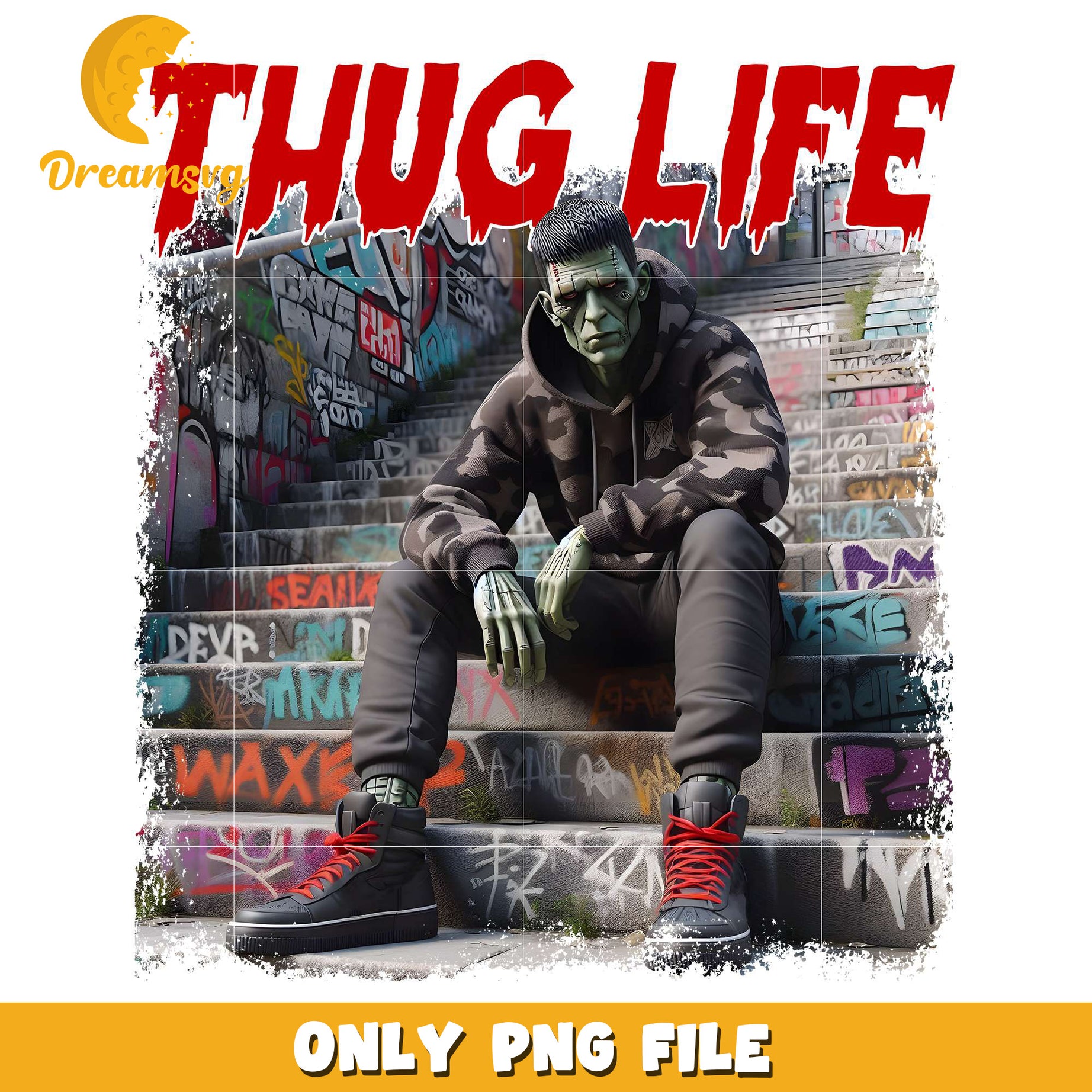 Frankenstain thug life design png, halloween games​​ png, halloween cookies​ png