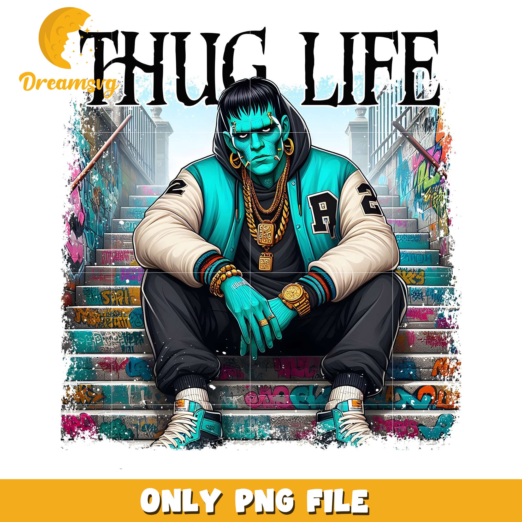 Frankenstain thug life png, halloween horror night png, halloween png