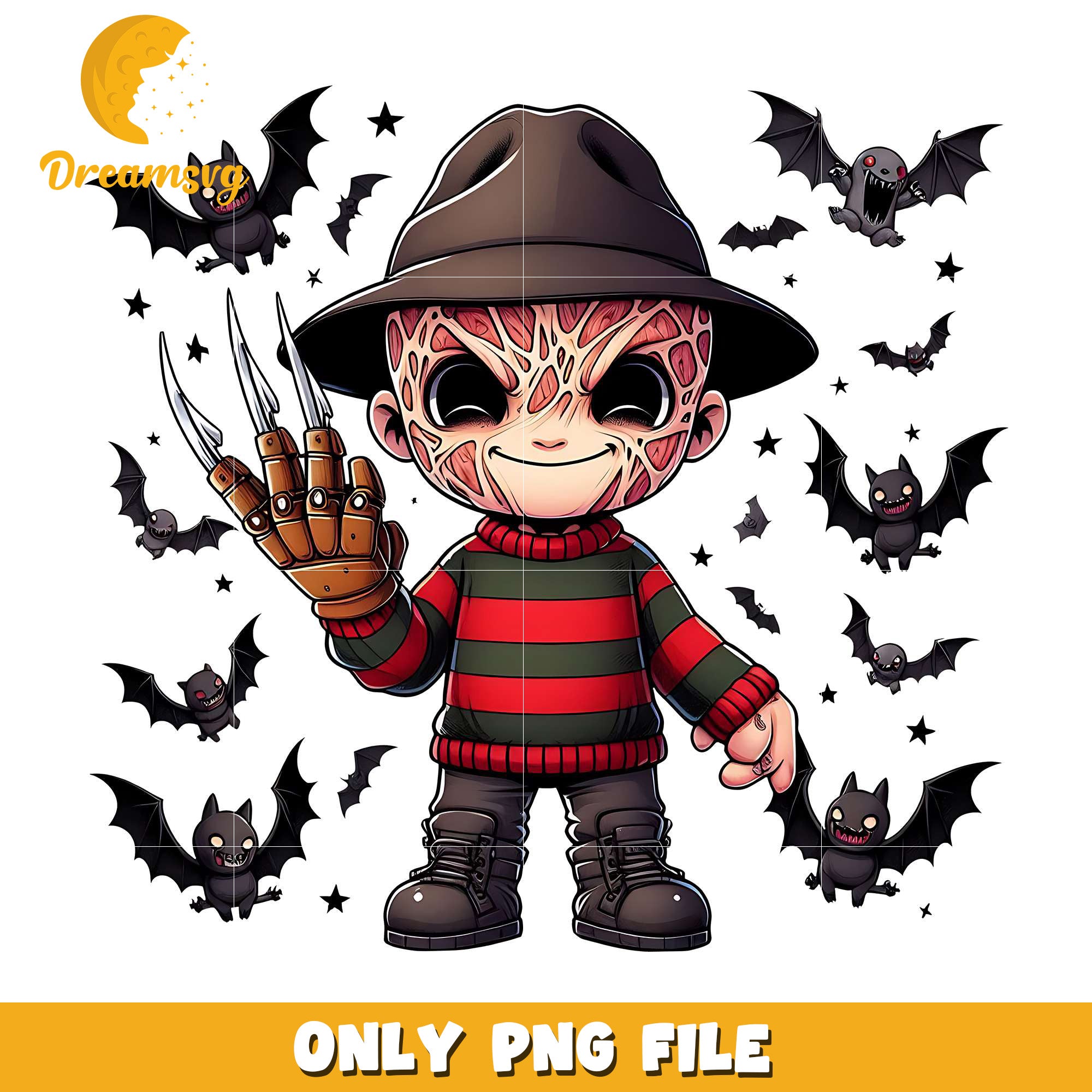 Freaddy baby png, halloween design png, halloween time png