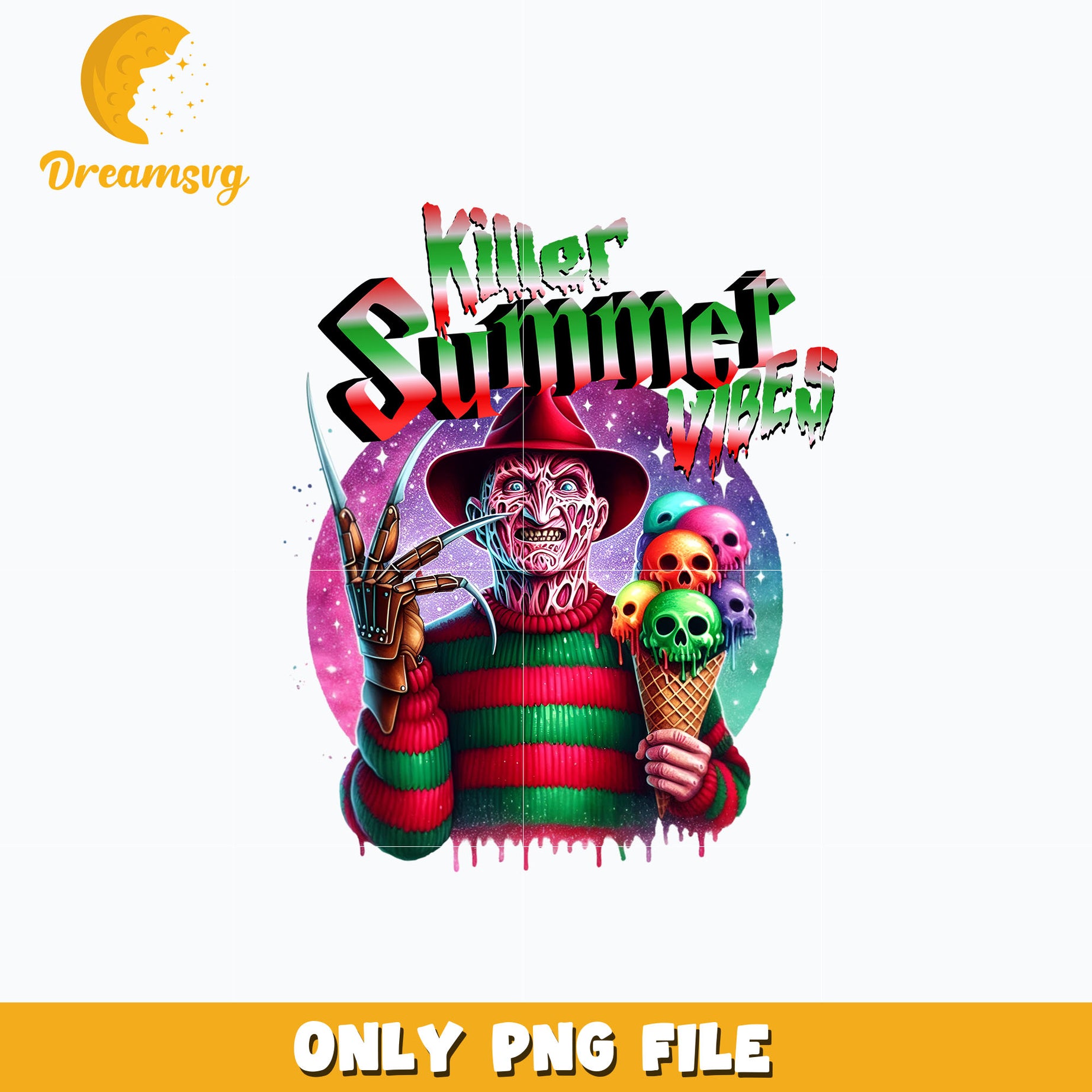 killer summer vibes png, Freddy Krueger halloween Png