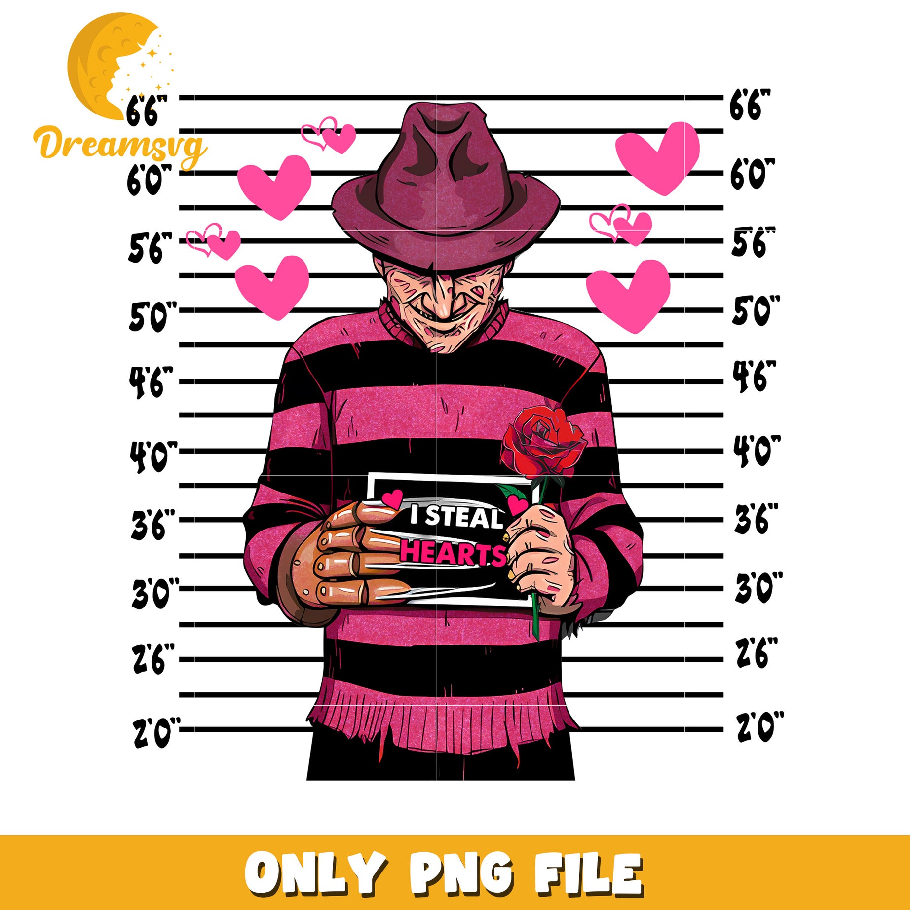 Freddy Inspired I Steal Hearts PNG Graphic Design Art