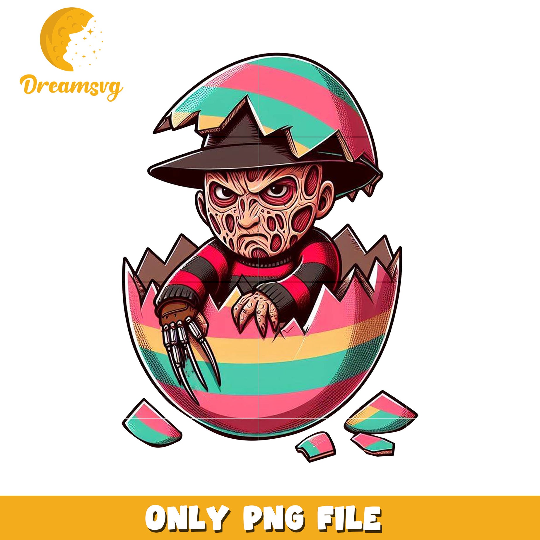 Freddy Krueger Easter Egg PNG Graphic for Digital Use