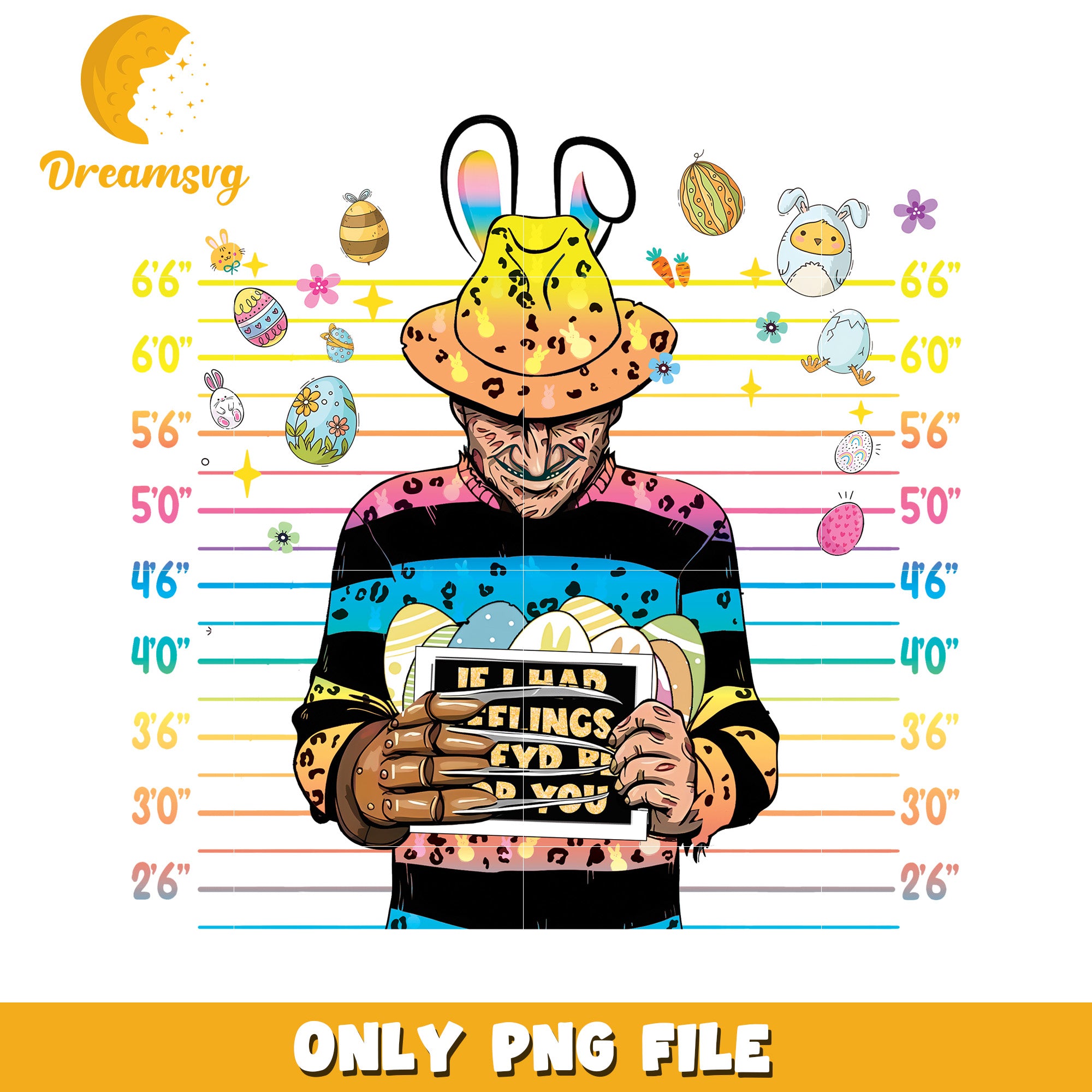Freddy Krueger Easter PNG Funny Bunny