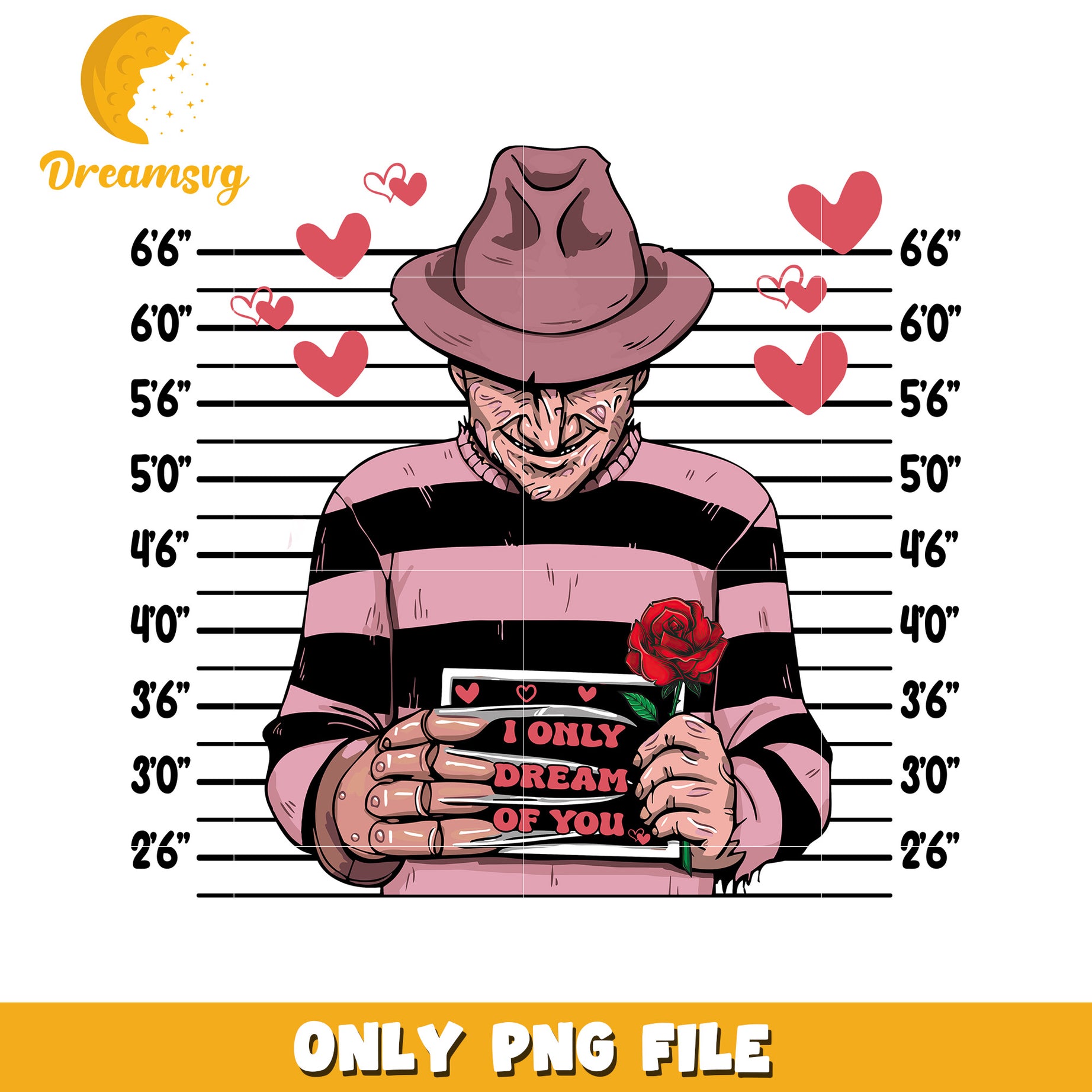 Freddy Krueger Valentines PNG