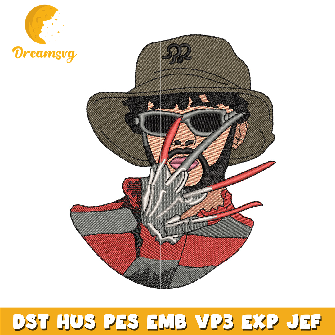 Freddy Krueger embroidery design