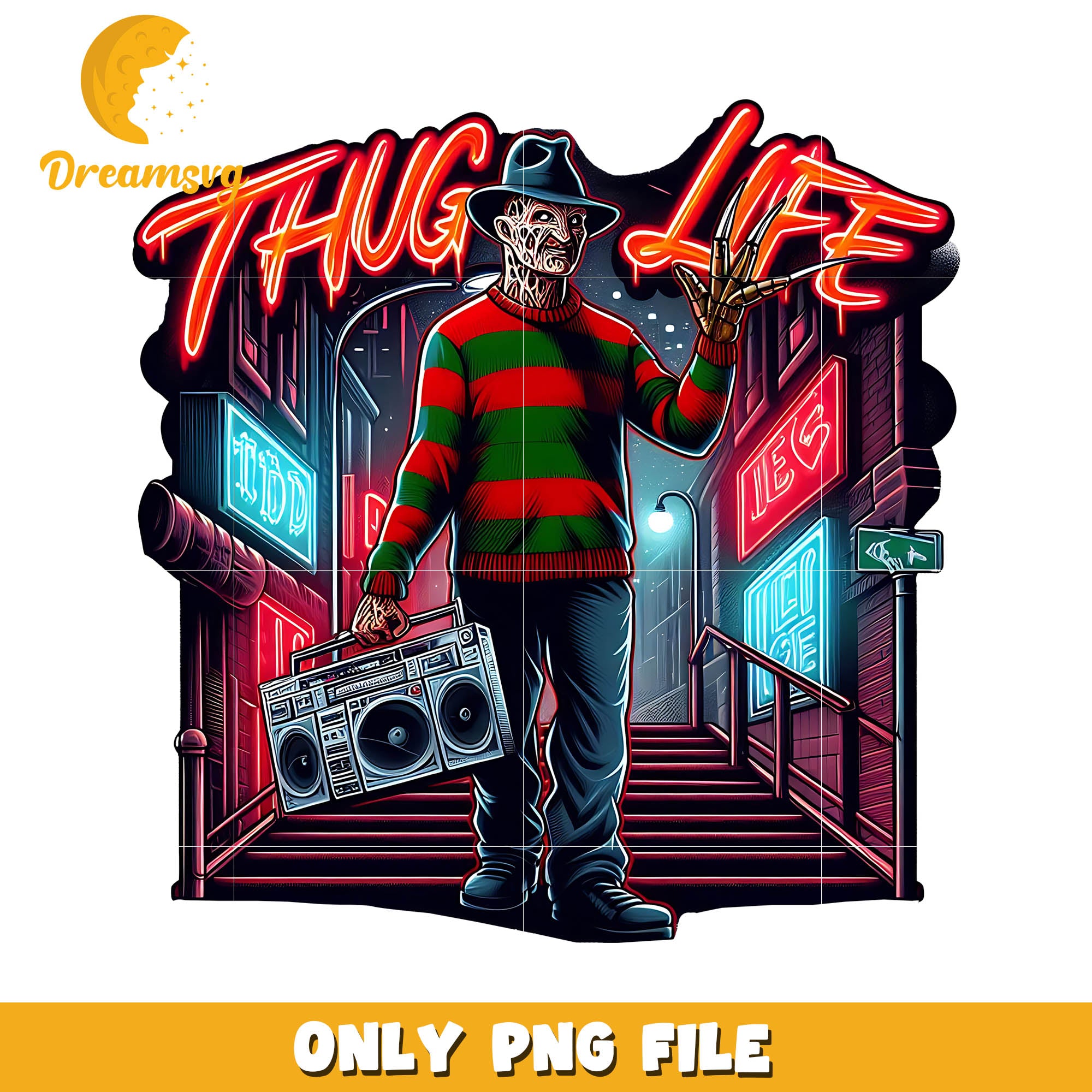 Freddy Krueger thug life horror killer png, Halloween horror movies png
