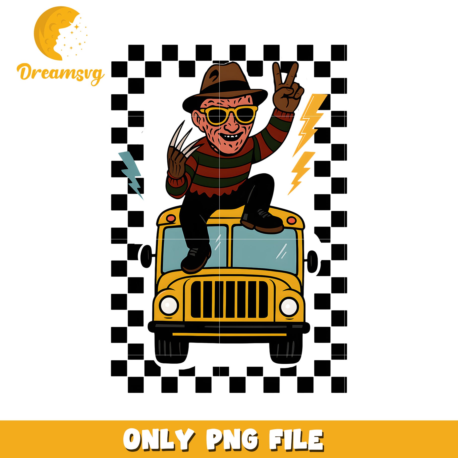 Freddy in the car png, halloween times png, spirit halloween png