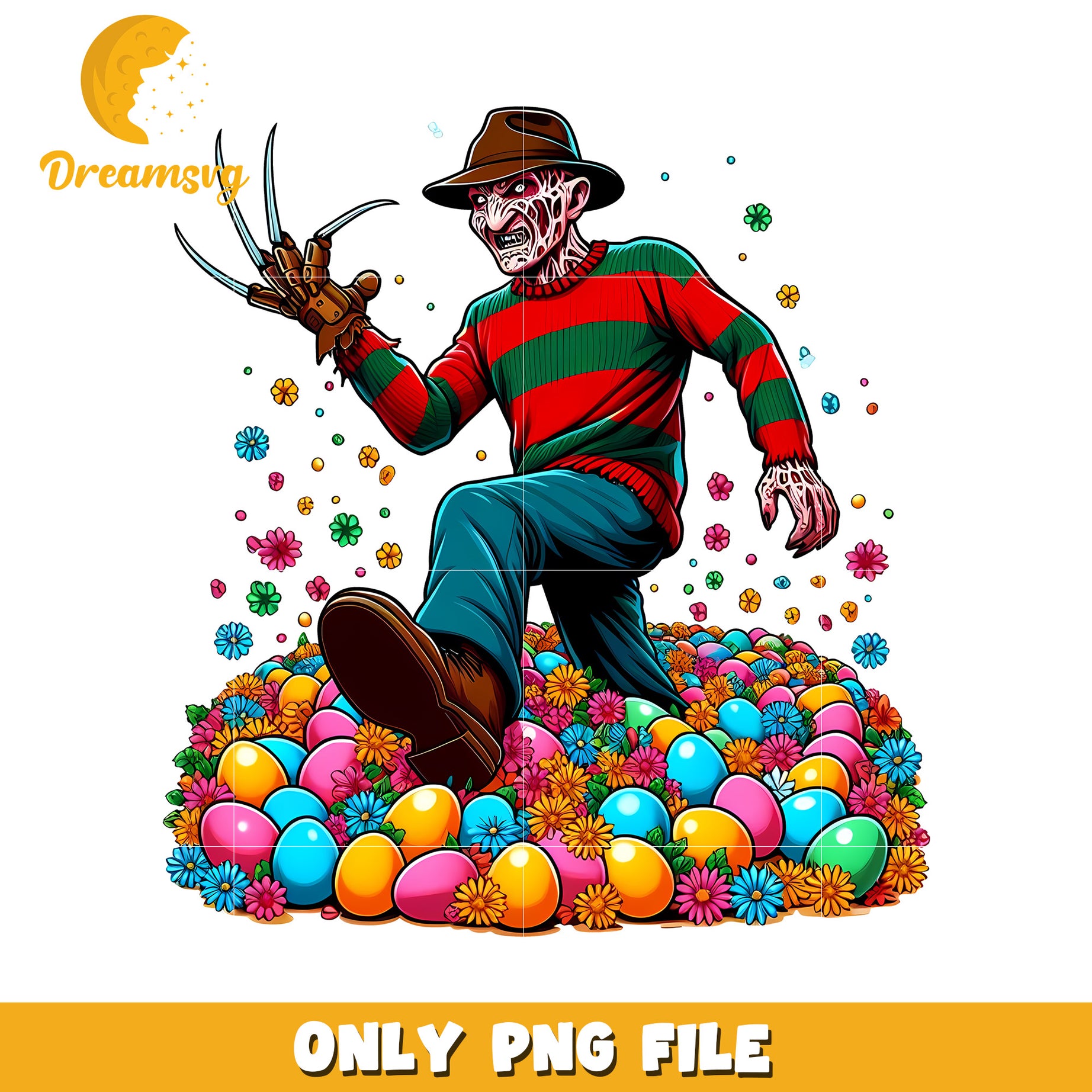 Freddy krueger horror character png, easter eggs png, movie png