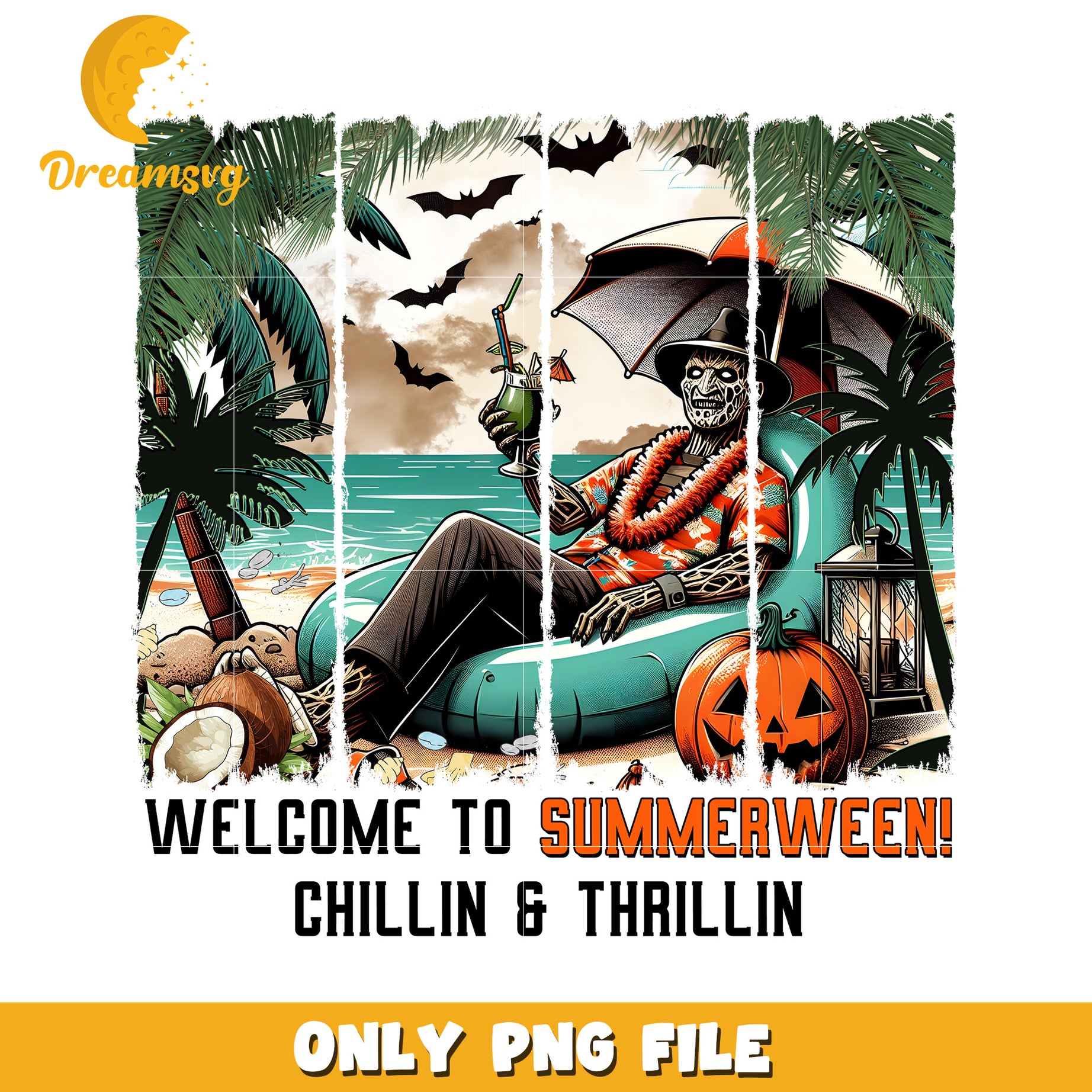 Freddy summer vacation png, summer time  png, horror movie png