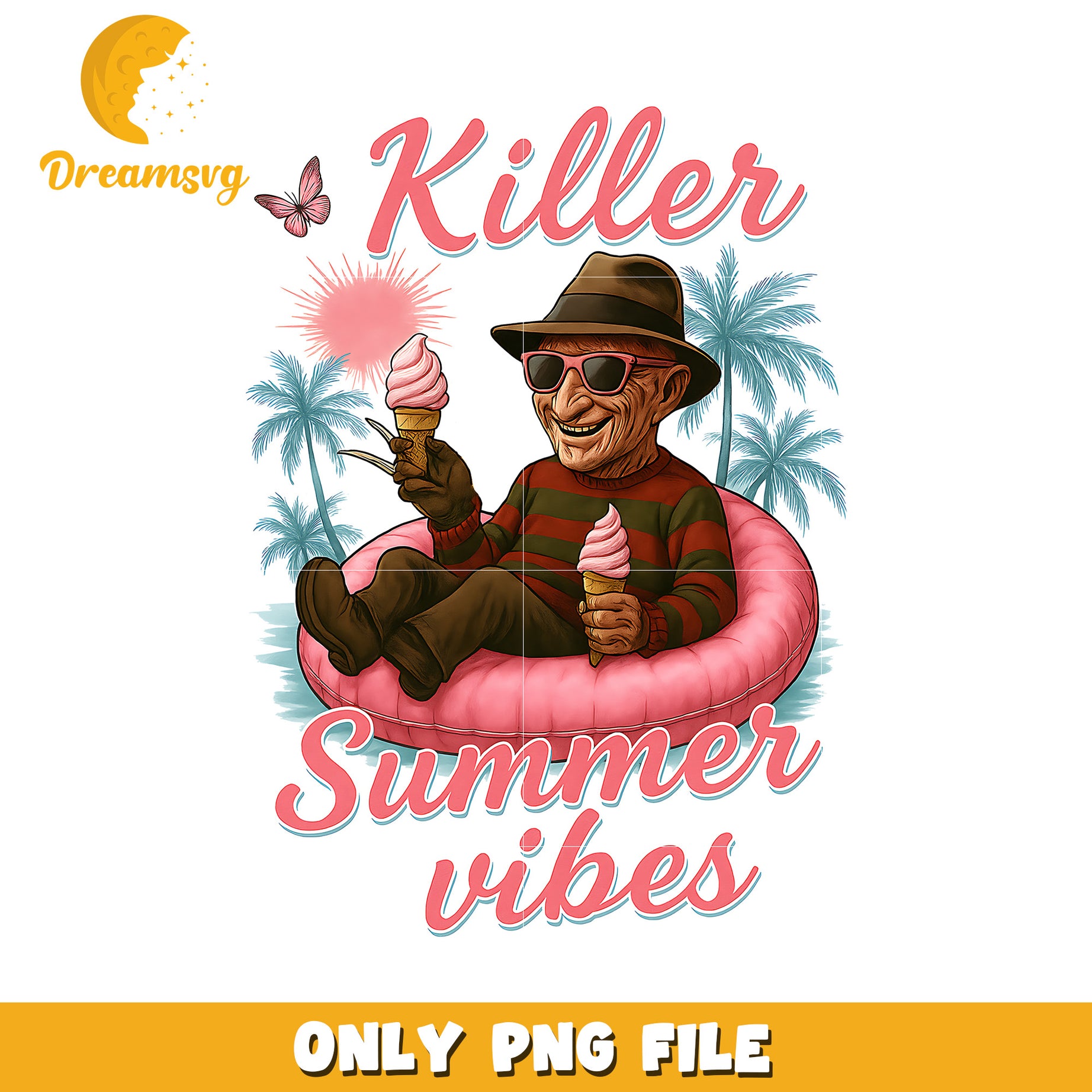 Freddy summer vibes png, halloween png, halloween toys png