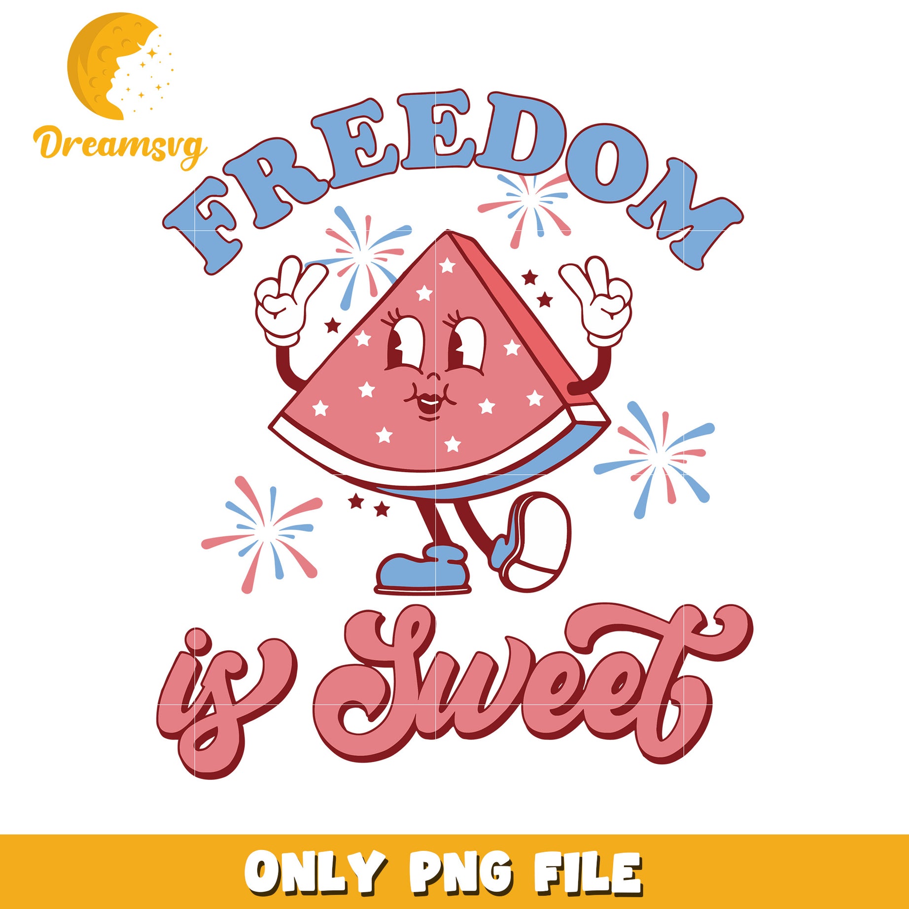 Freedom is sweet png, patriotic candy png, 4th of july treat png
